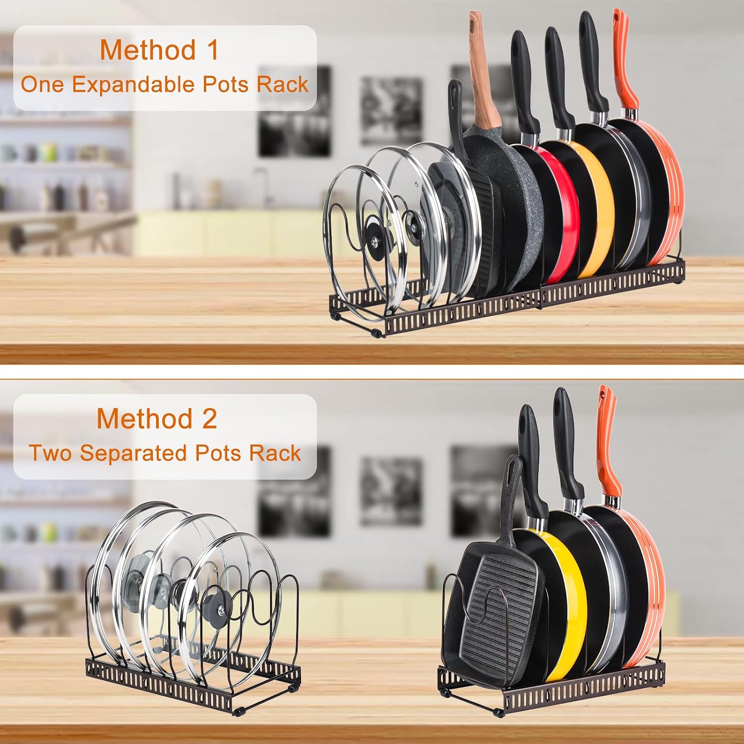 Detalle 2 de Toplife Pots and Pans Organizer Rack for Cabinet and Countertop