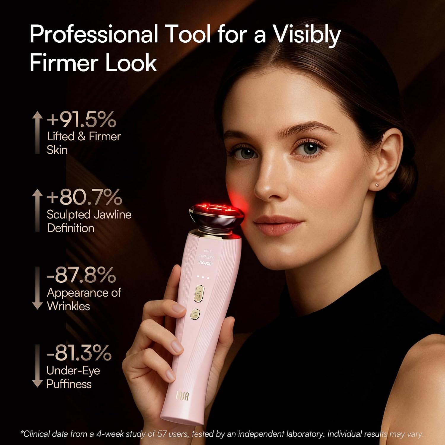 Detalle 2 de INIA FLARE 3-in-1 Microcurrent Facial Device with Red Light, Heat & Vibration