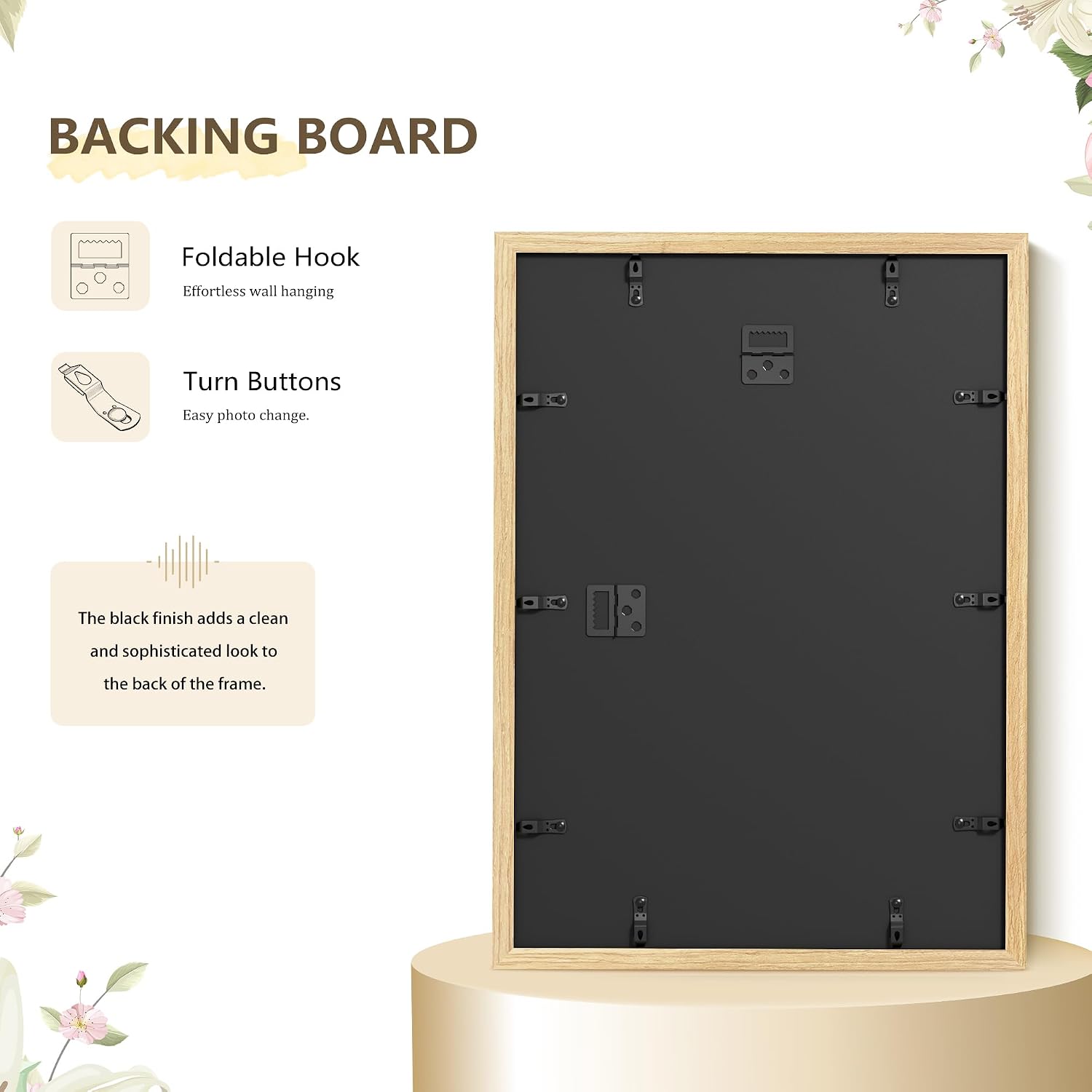 Detalle de Tinkeps 2 Pack A3 Oak Picture Frame – 100% Solid Wood, Plexiglass, Wall Mountable