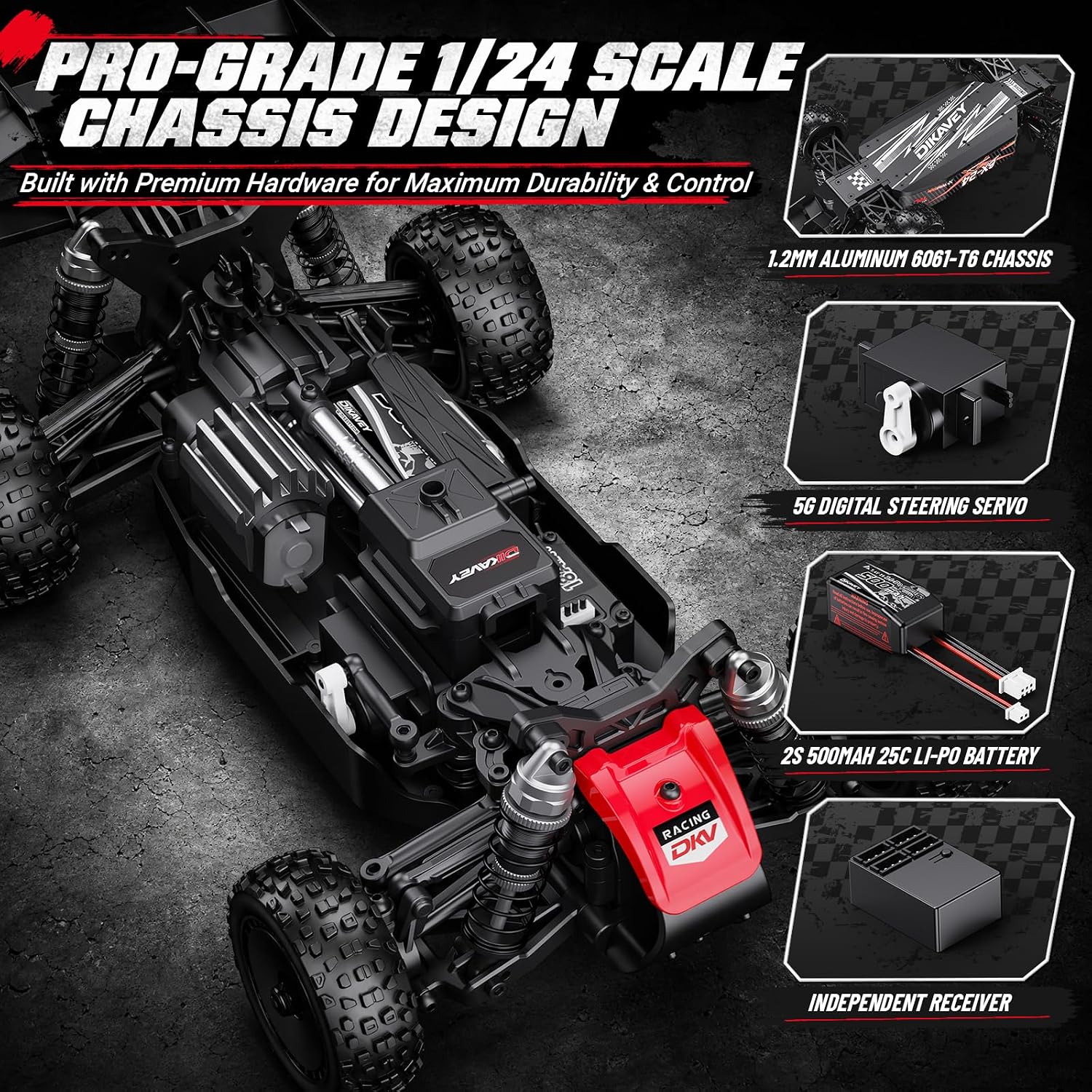 Detalle de DIKAVEY RC Buggy 1/24 Scale