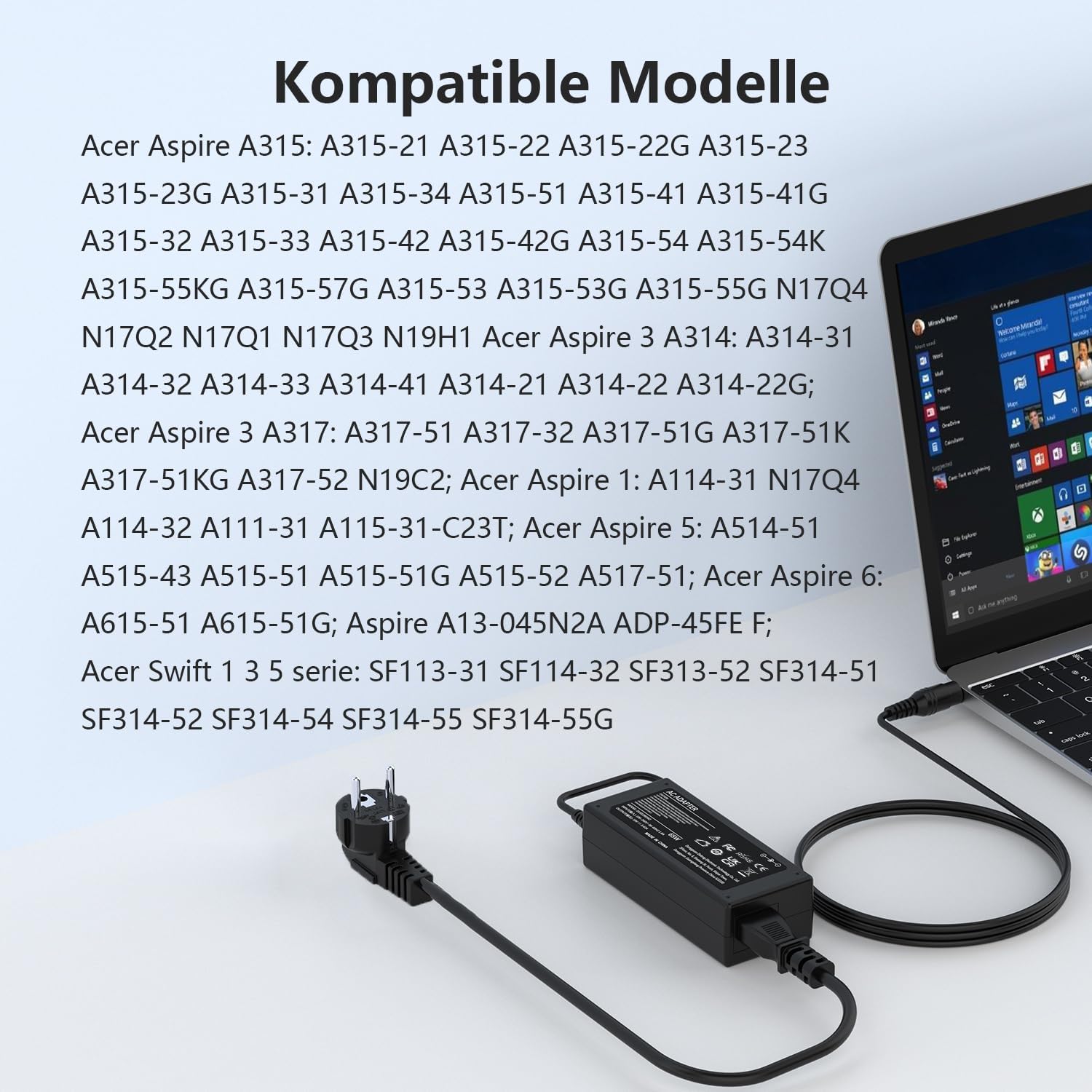 Thumbnail 1 de 65W Laptop Netzteil Acer Aspire