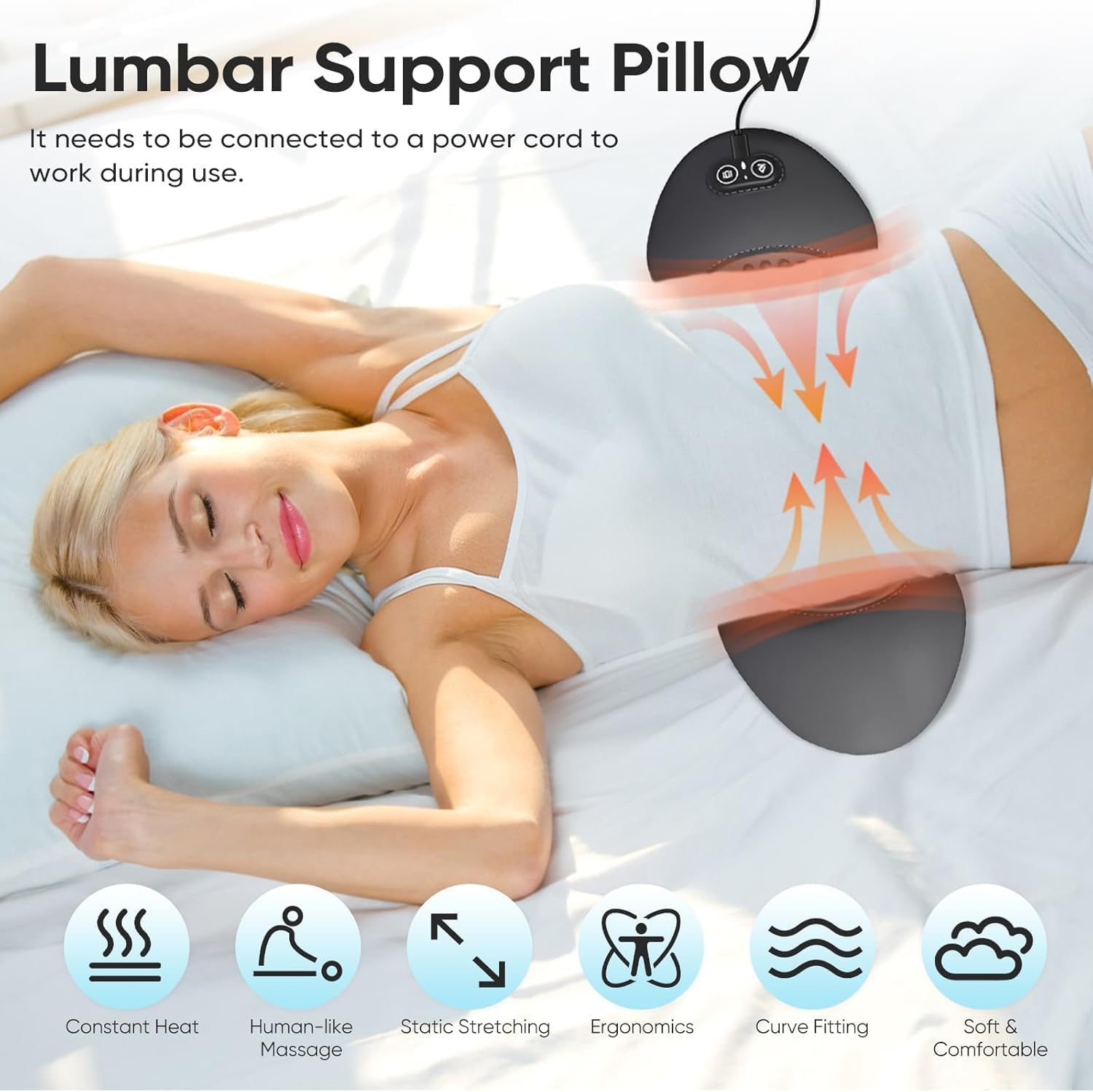 Thumbnail 3 de Lower Back Massager, Electric 3 in 1 with Heating and Spinal Traction (Dark Grey)