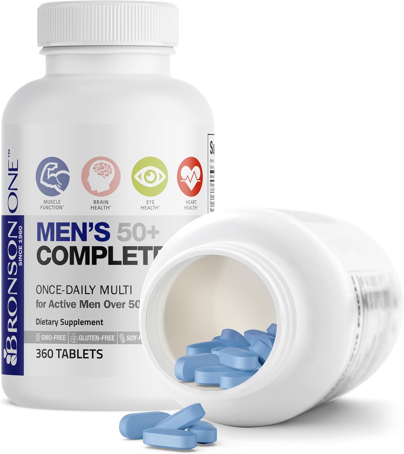 Detalle de Bronson ONE Daily Men’s 50+ Multivitamin, 360 Tablets with Lycopene