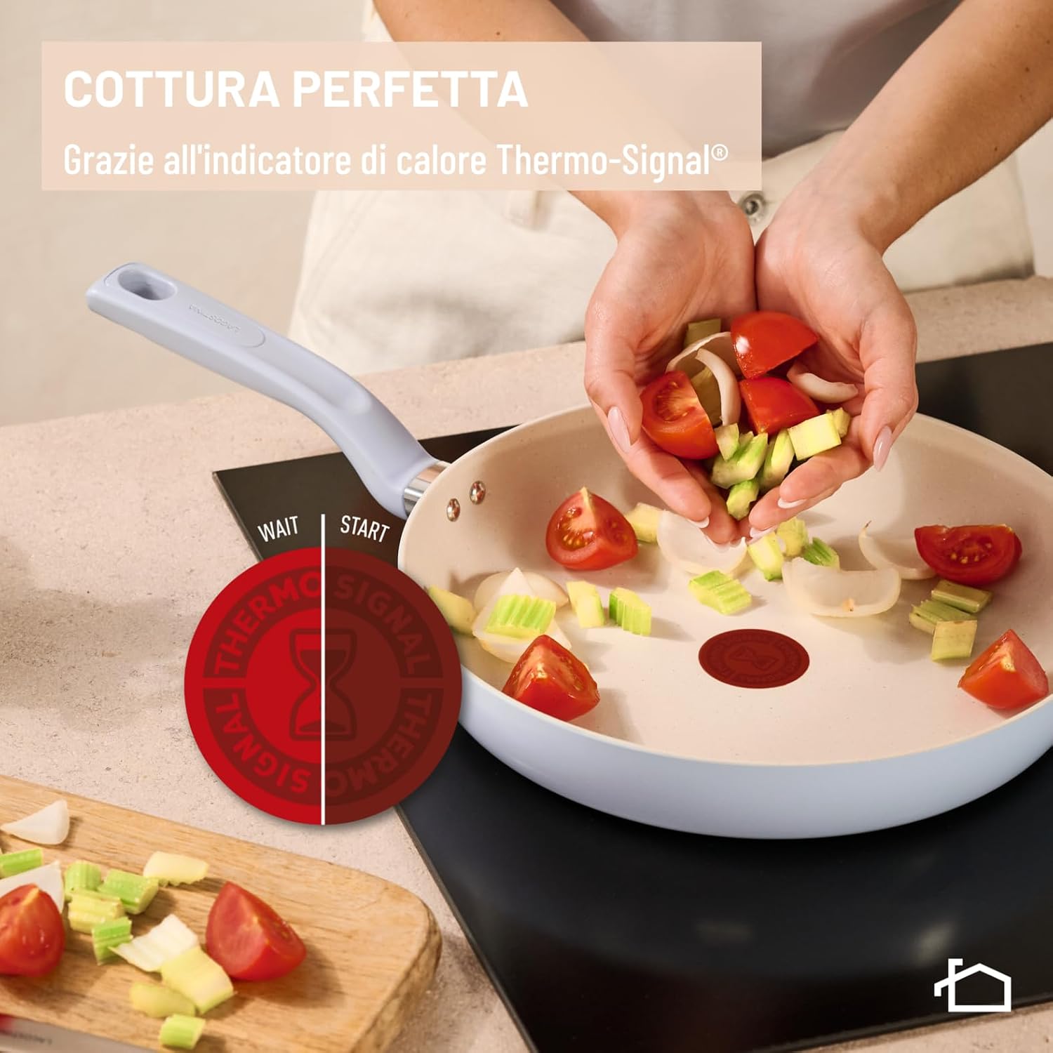 Detalle de Lagostina Brezza Padella Antiaderente Ø 24 cm con rivestimento Mineralia e Thermo-Signal