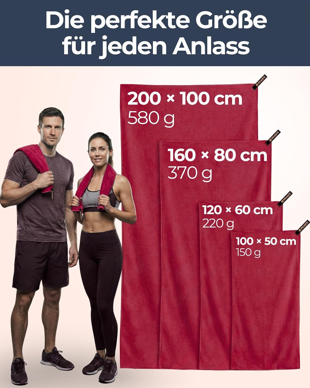 Detalle de PEAQUE Mikrofaser-Handtuch mit Frottee-Struktur – schnelltrocknend, saugstark und kompakt