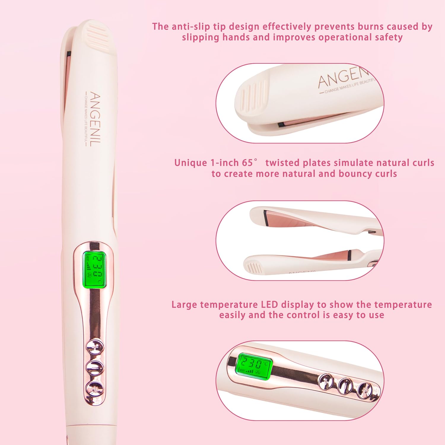 Detalle 2 de ANGENIL Pro Ceramic Twist Hair Straightener 2-in-1