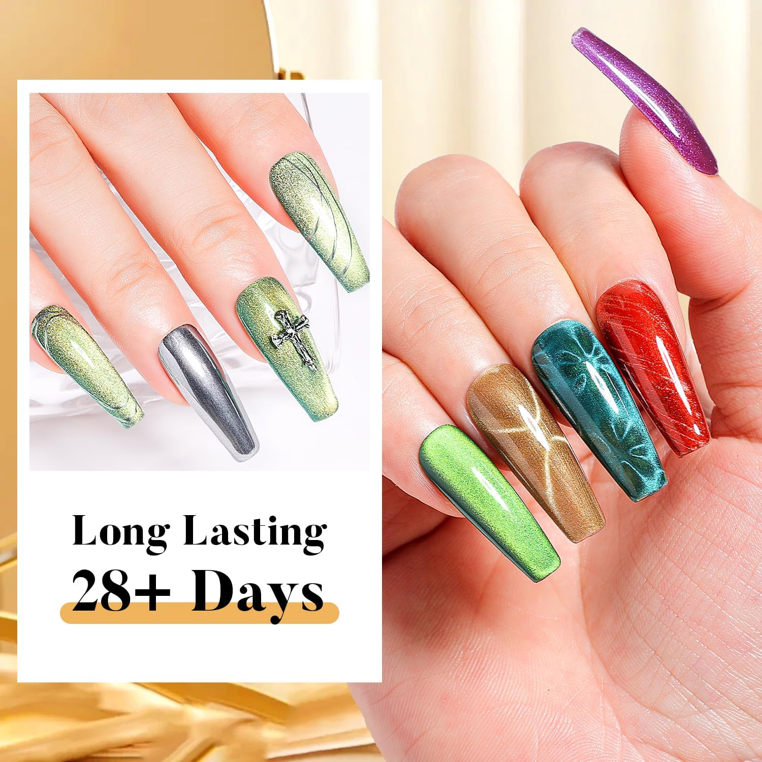 Thumbnail 1 de Nicedeco : lot de 12 vernis semi-permanents cat eye magnétiques UV LED (kit avec bâton) – 5 ml