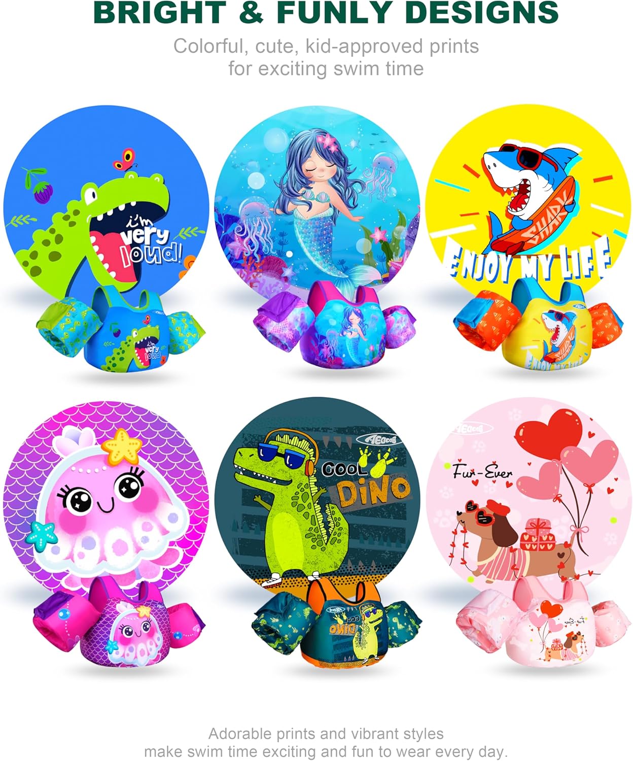 Thumbnail 5 de AEOCOO Puddle Float Jumper Toddler Swim Vest (20–30–50–60–70 lb) with Floaty Sleeves & Water Wings