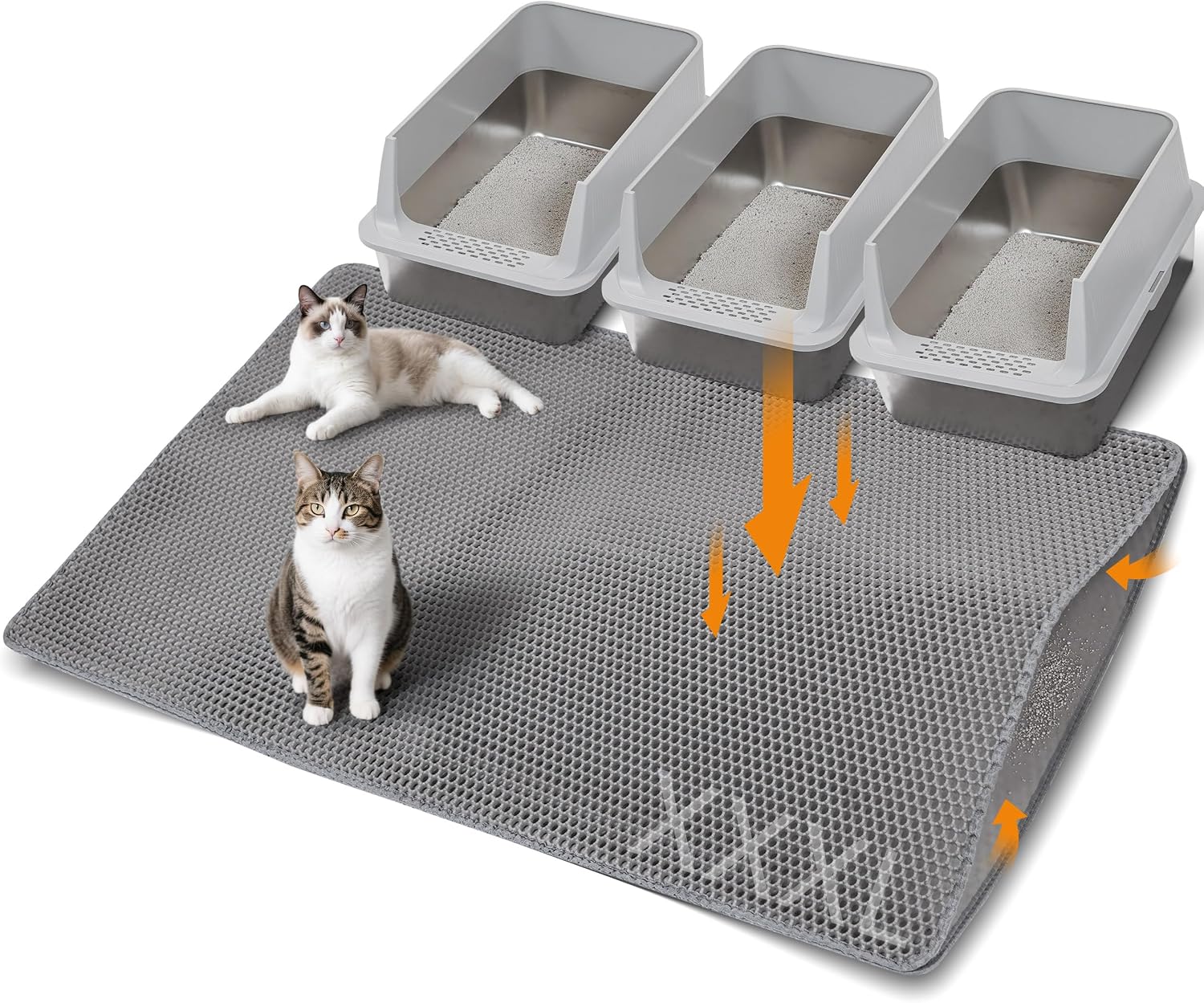 Detalle de Anywish P03-1006 Cat Litter Mat, 47" x 33" Double-Layer EVA