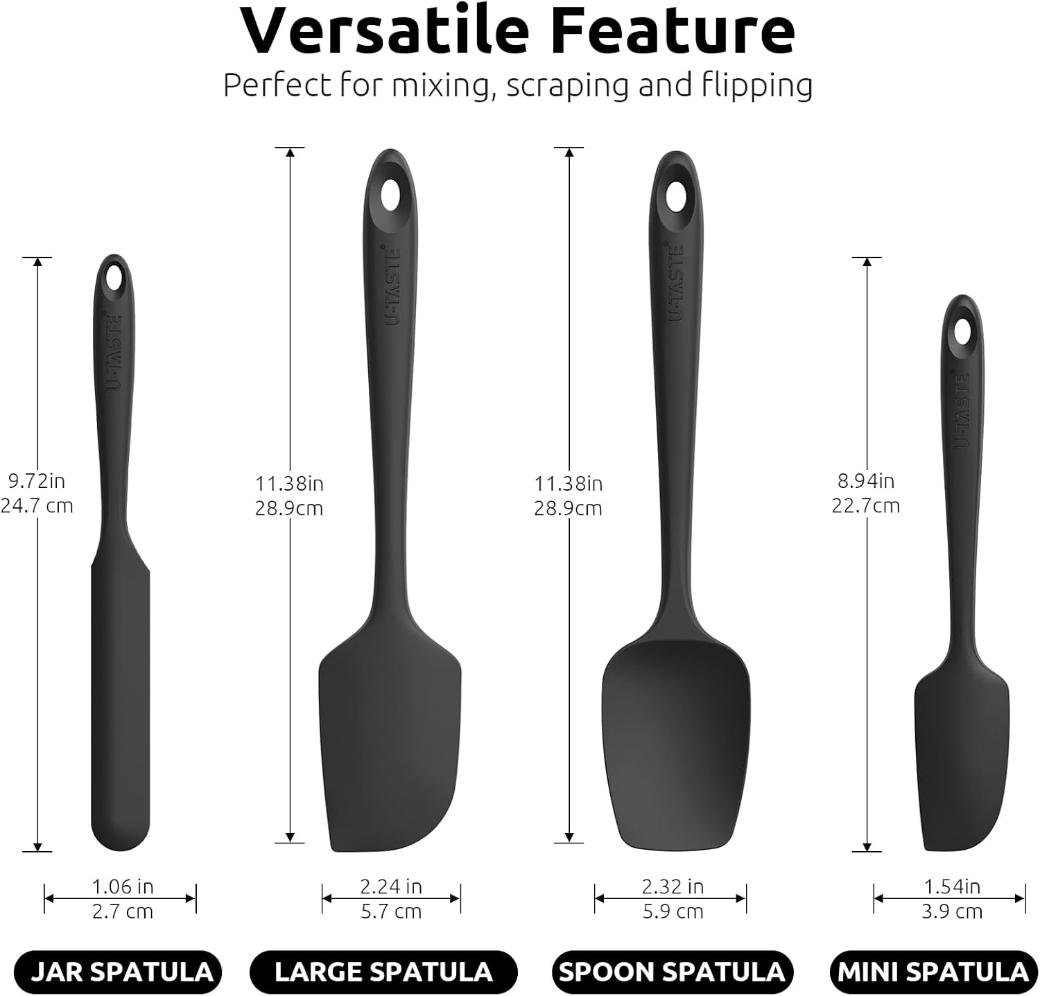 Thumbnail 1 de U-Taste Silicone Spatula Set 4pc, 315°C heat resistant