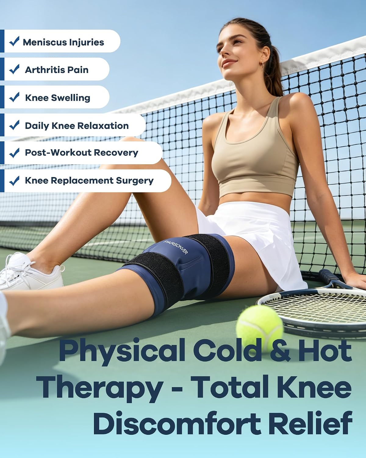 Thumbnail 2 de Knee Ice Pack Wrap: 60-Minute Reusable Cold Therapy for Knee Pain Relief