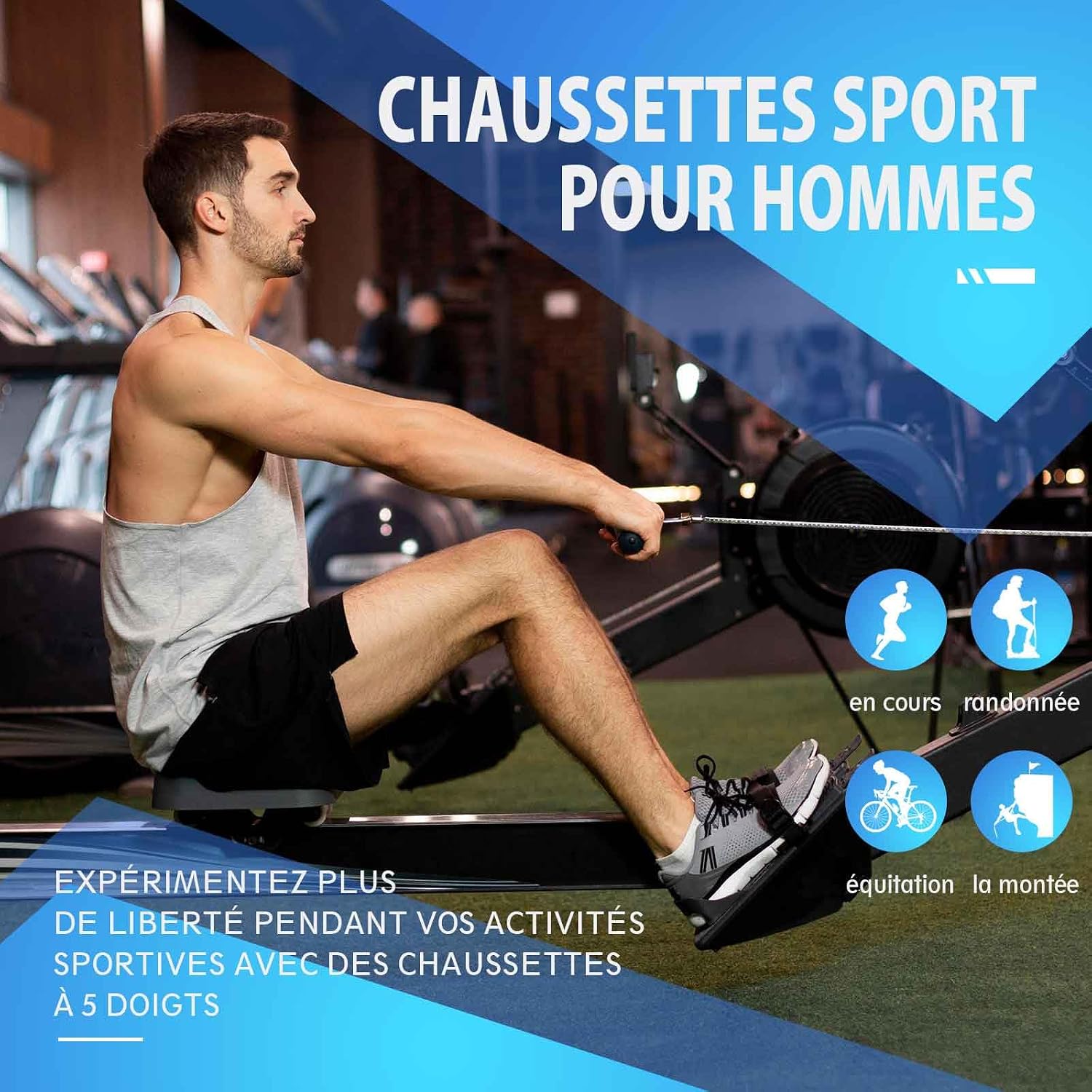Thumbnail 6 de PUTUO Chaussettes à Doigts de Sport pour Homme – Chaussettes à 5 Orteils en coton, respirantes et confortables