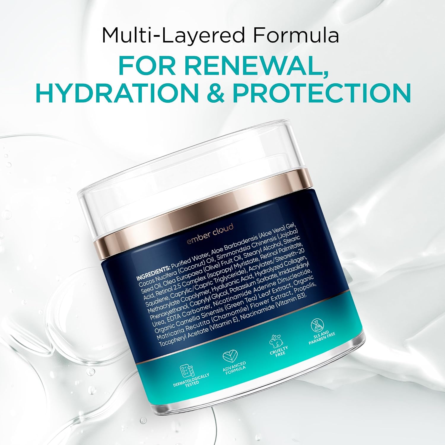 Detalle de Collagen NAD+ Retinol, Niacinamide & Hyaluronic Acid Face Cream (Airless Pump) — Day & Night Anti-Aging Moisturizer, 1.7 oz