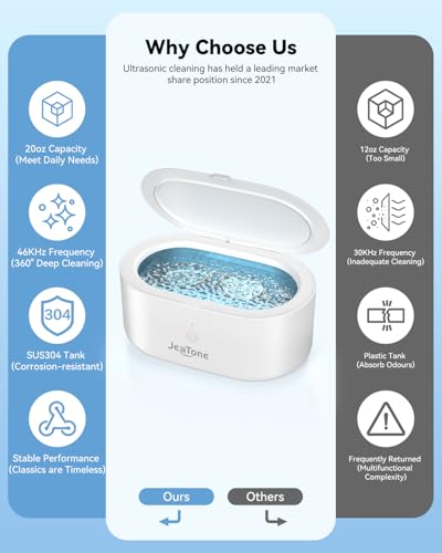 Thumbnail 1 de JeaTone Ultrasonic Jewellery Cleaner Machine, 600ML: Deep Clean in Minutes