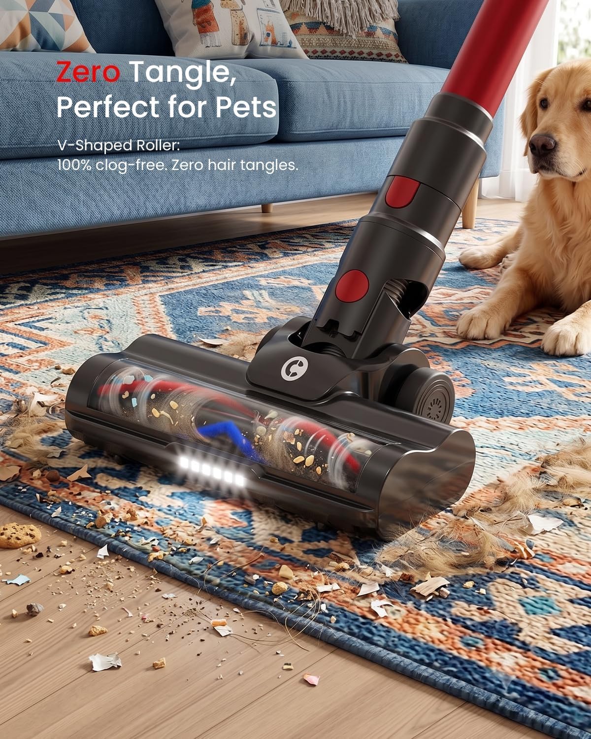 Detalle 2 de CHEBIO Cordless Vacuum Cleaner 45Mins runtime 🧹