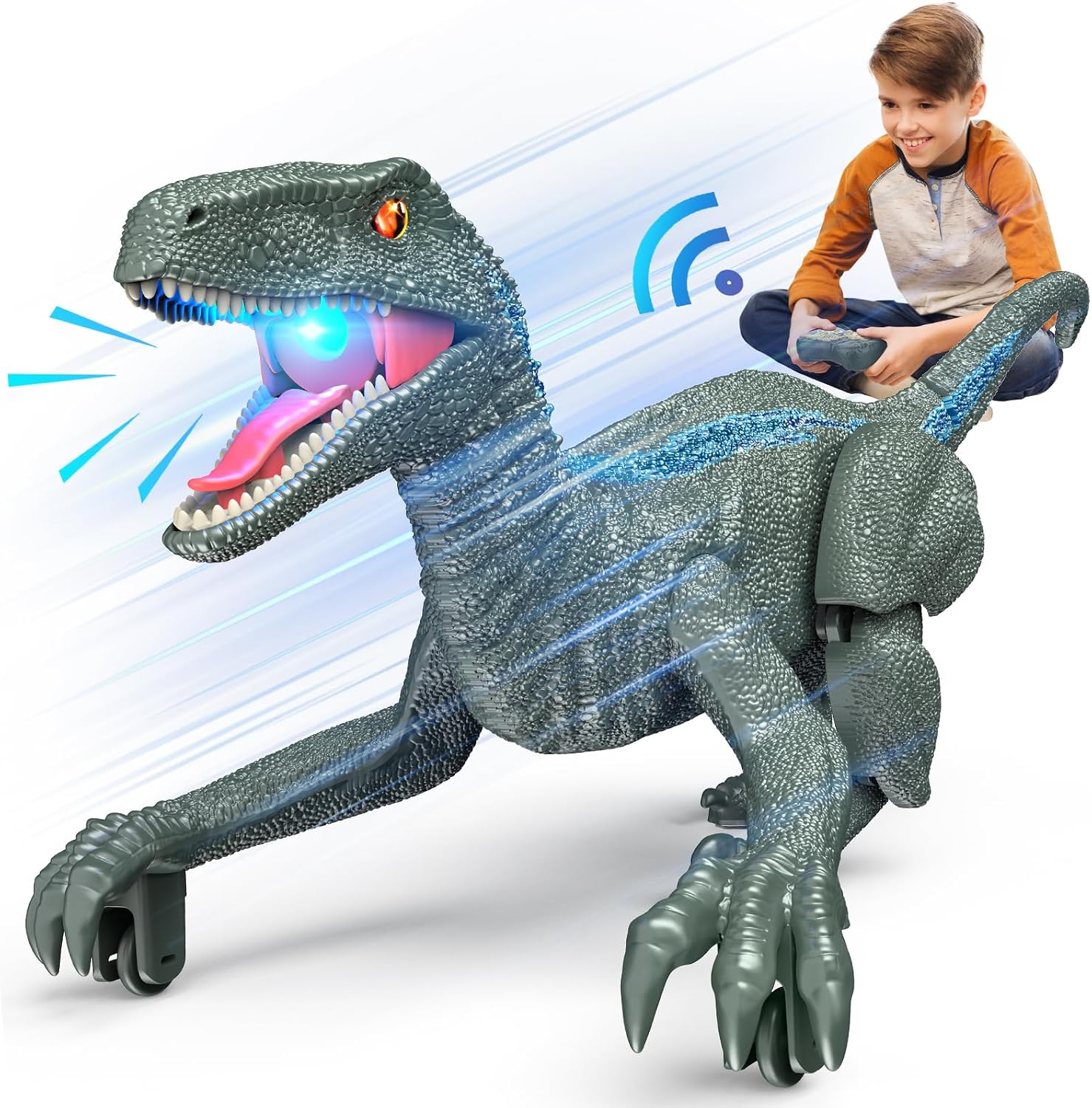Detalle de J Rootage SM012S Remote Control Dinosaur Toy with 3 Sound Effects