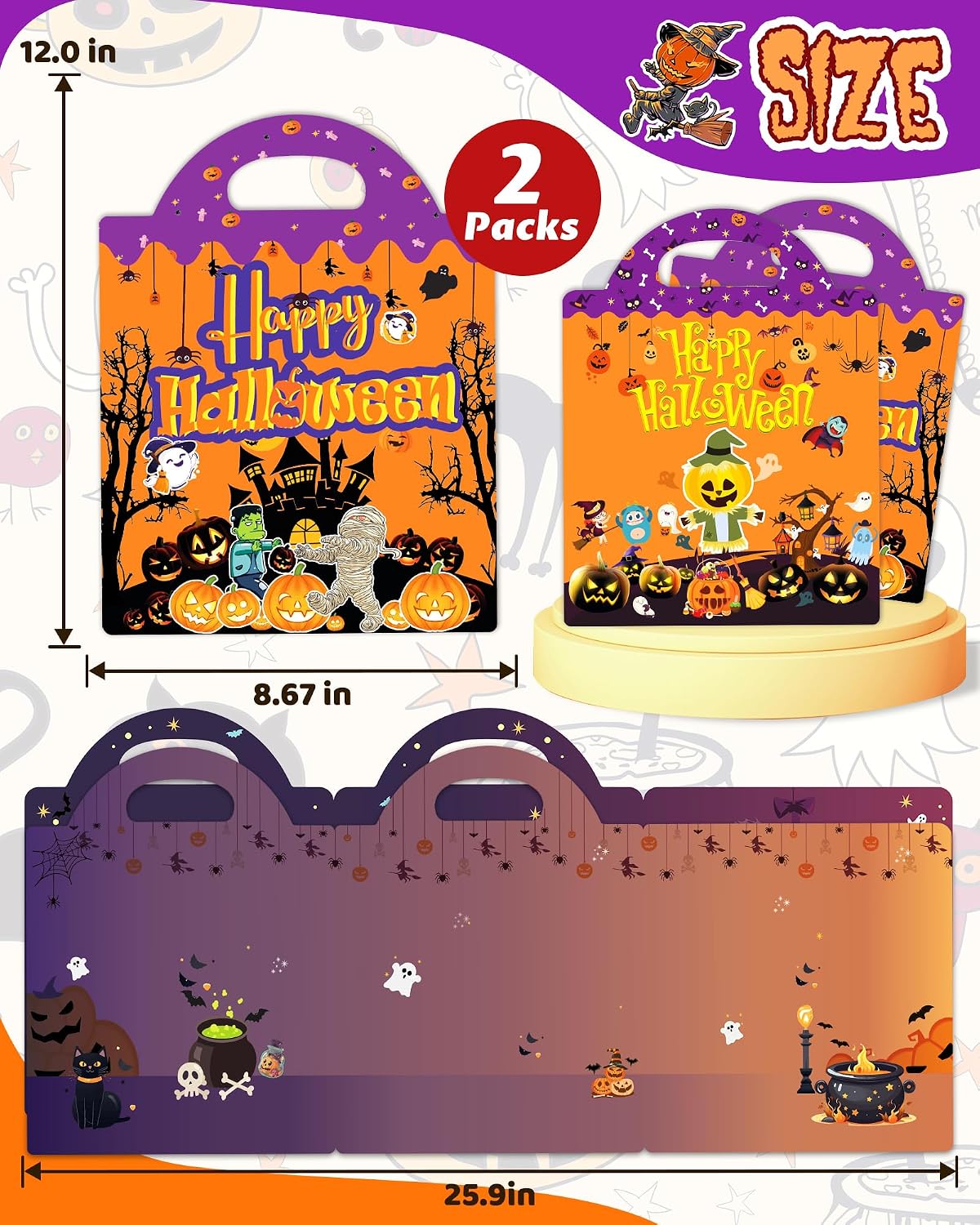 Thumbnail 5 de Walenced Walenced-Halloween Reusable Halloween Sticker Book, 72 Vinyl Stickers