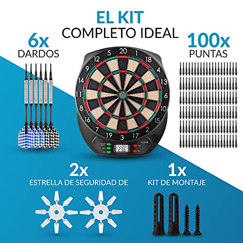 Thumbnail 1 de DartPro Diana electrónica: juego de dardos con 6 dardos suaves y 21 juegos para 1-8 jugadores