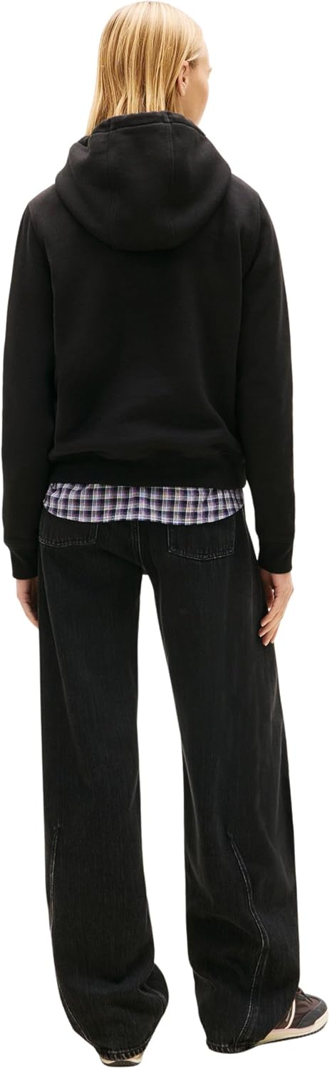 Detalle de Tommy Jeans Donna Felpa con Cappuccio Flag Regular Fit