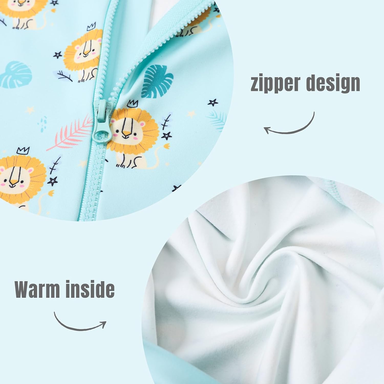 Detalle de Ewbob Baby Swimming Warm Suit: Long-Sleeve Rash Guard One-Piece for Girls and Boys