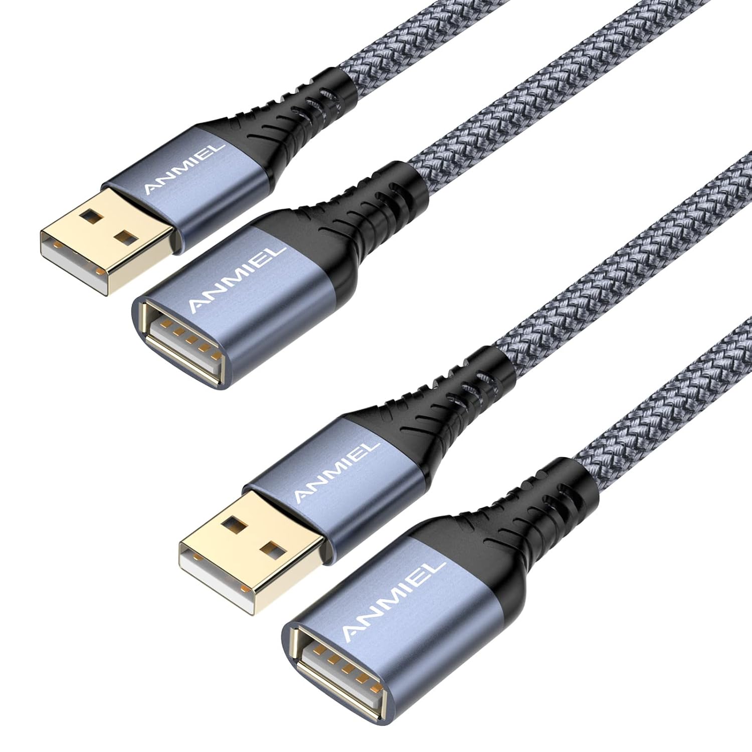 Detalle de ANMIEL USB-Verlängerungskabel 4 m (USB 2.0, Typ A) – Verlängerung für Festplatte, Kamera, Drucker & Co.