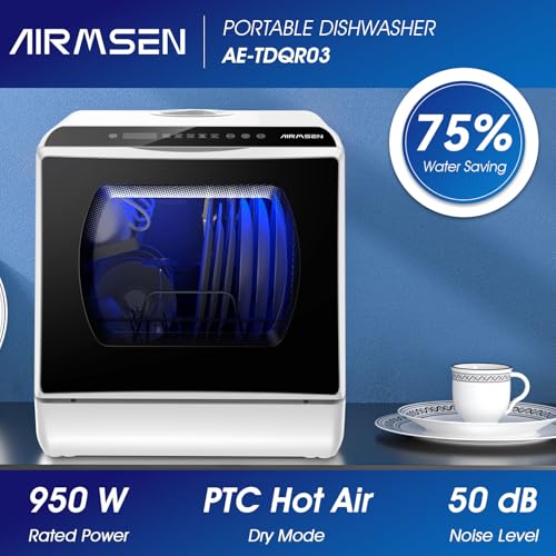 Thumbnail 7 de AIRMSEN Mini Table Top Dishwasher - Upgraded 6 Programs