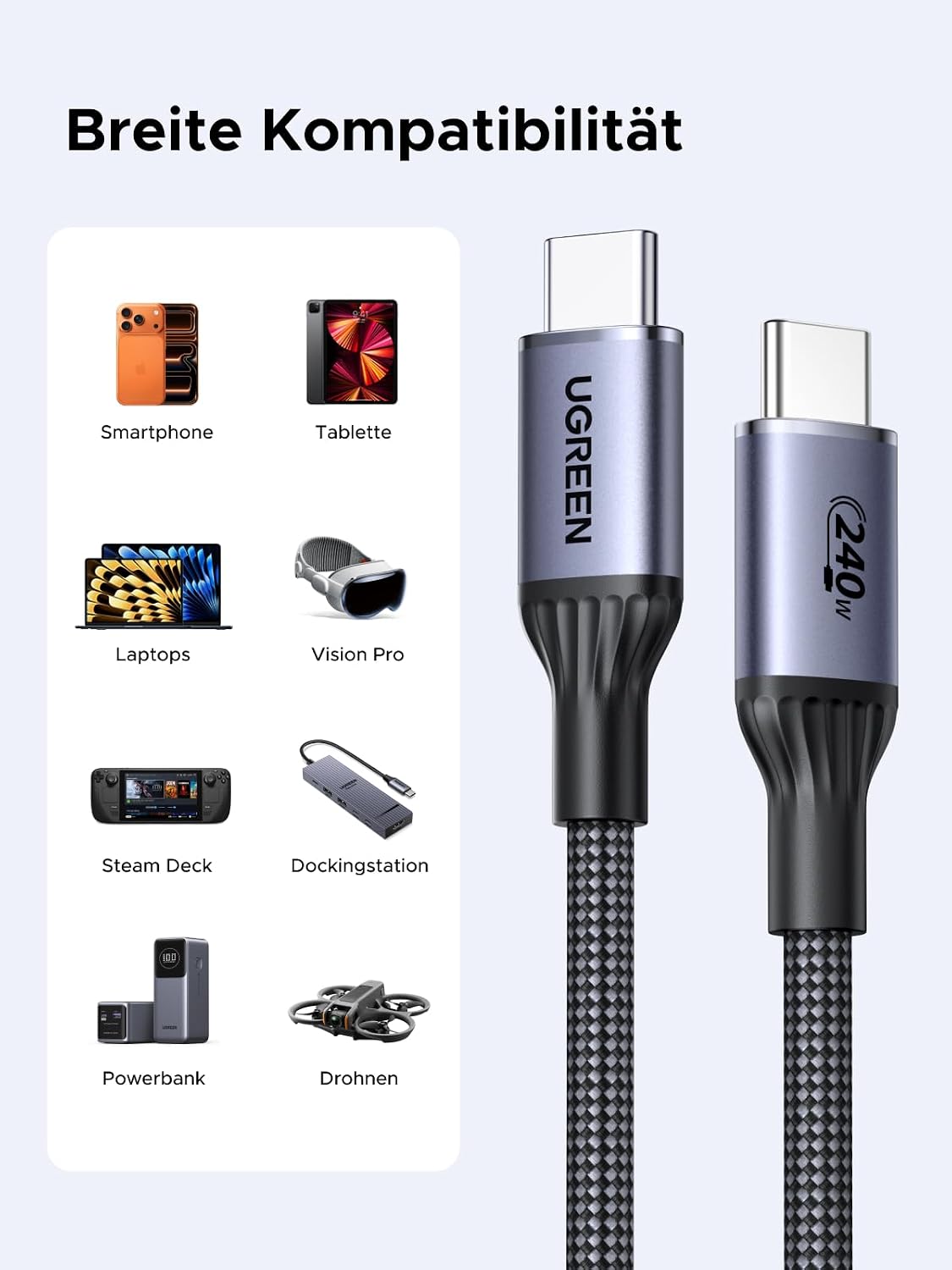 Thumbnail 4 de UGREEN USB C Kabel 1 m 240W 🔌