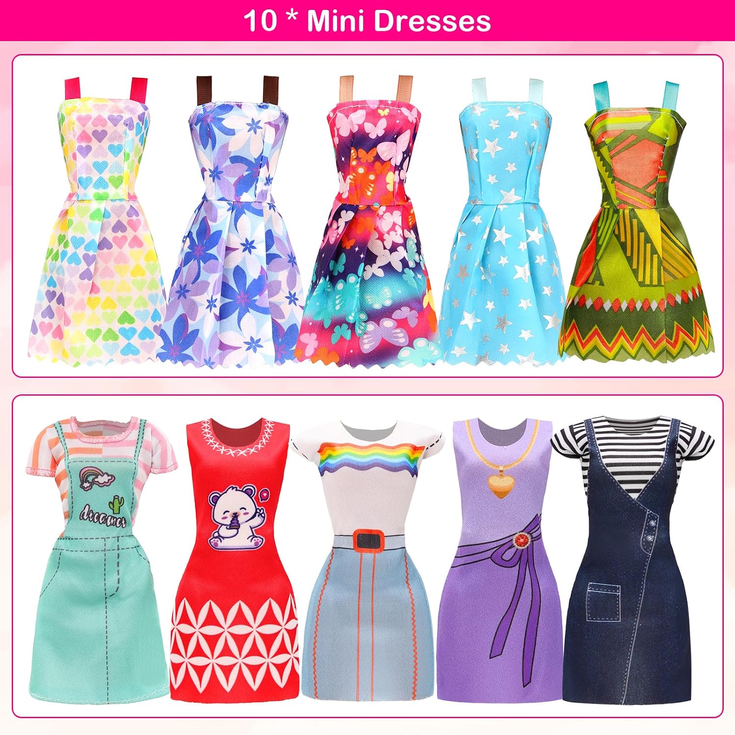 Thumbnail 4 de Miunana 54 Pcs 11.5 Inch Doll Clothes & Accessories Set