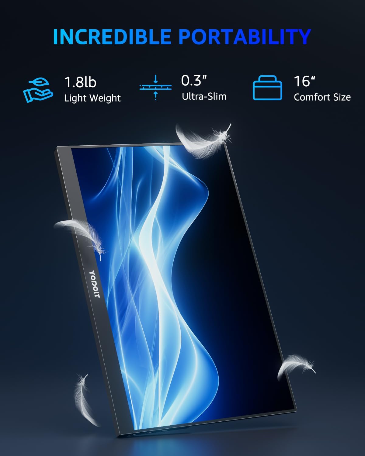 Thumbnail 5 de Yodoit Monitor portátil 16" 2.5K UHD IPS con USB-C y altavoces ⚡