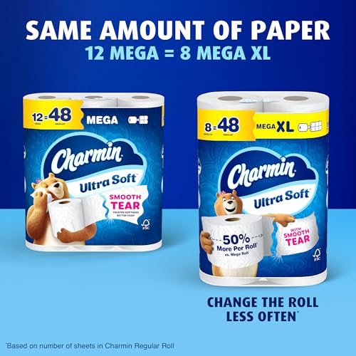 Thumbnail 6 de Charmin Ultra Soft Toilet Paper, 12 Mega Rolls (24 Regular Rolls) - 2-Ply Comfort & High Absorbency