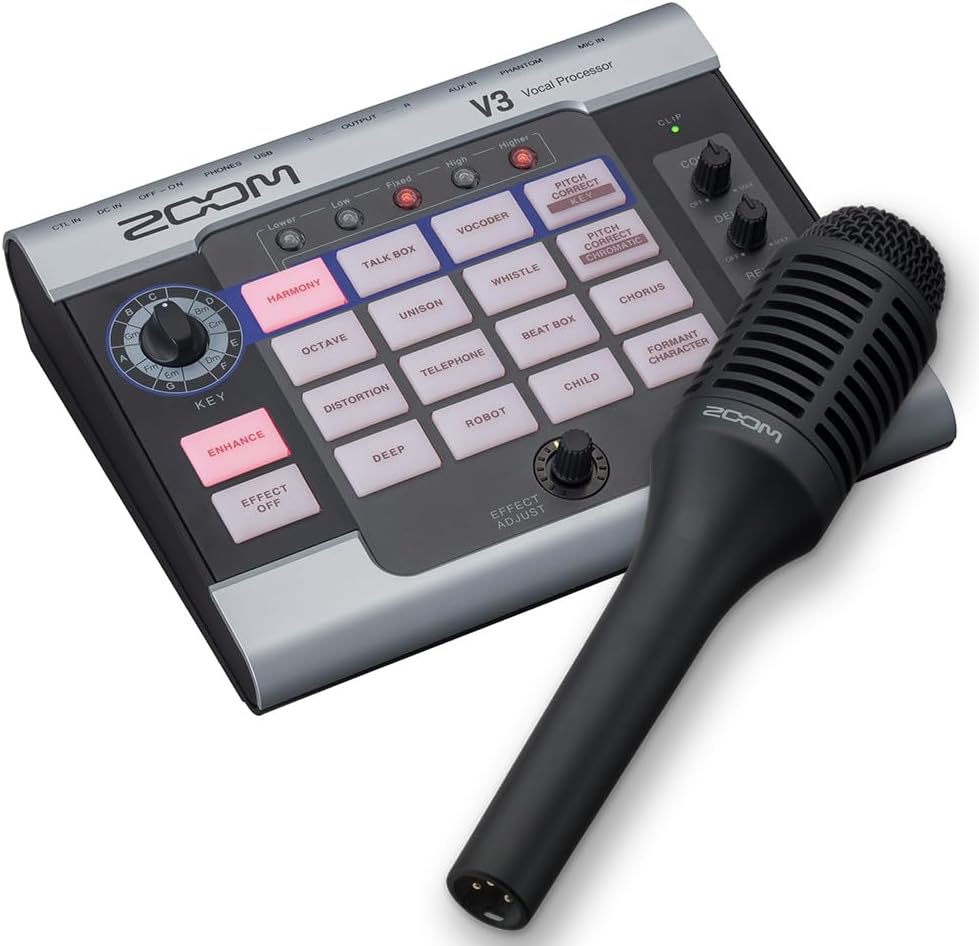 Detalle de ZOOM V3 ボーカルエフェクター&ボイスチェンジャー、ボーカルマイクセット