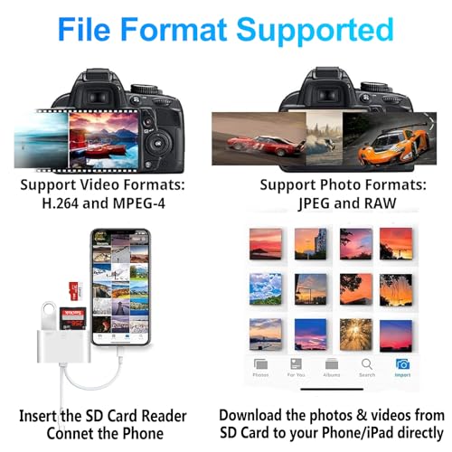 Detalle 2 de Lector de tarjetas SD 3 en 1 con Apple MFi de Ticenpe: Lightning y USB‑C para iPhone, iPad y más