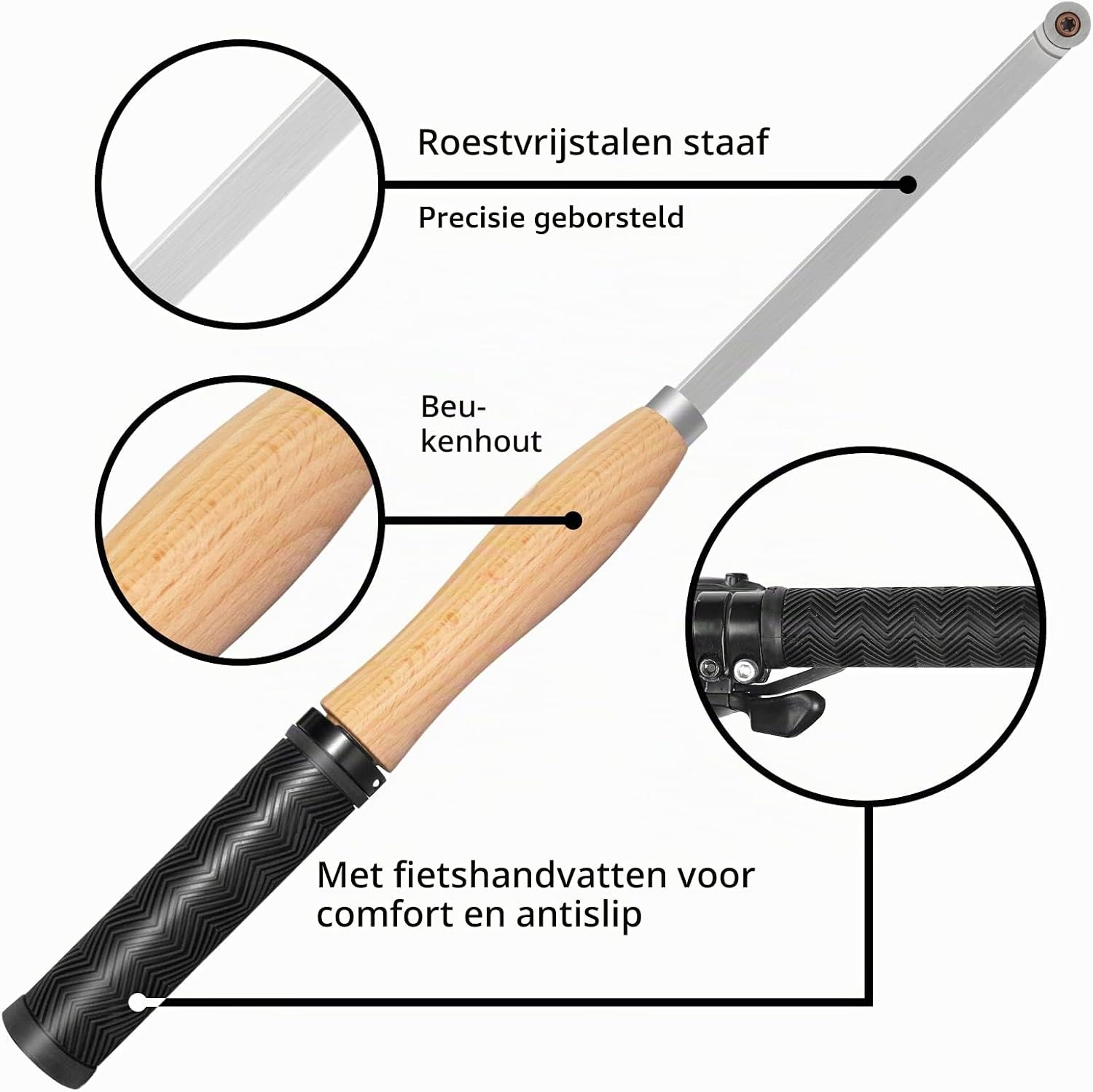 Thumbnail 2 de DEEFIINE W0404A houtdraaigereedschapsset van 46,5 cm met hardmetalen inzetstukken