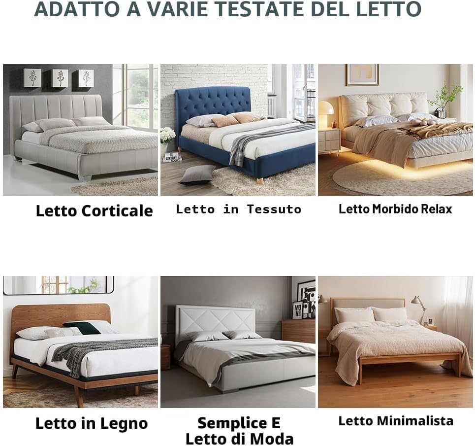 Thumbnail 5 de Caijin Copertura per Testiera – Fodera in velluto elasticizzato 200–220 cm, grigio