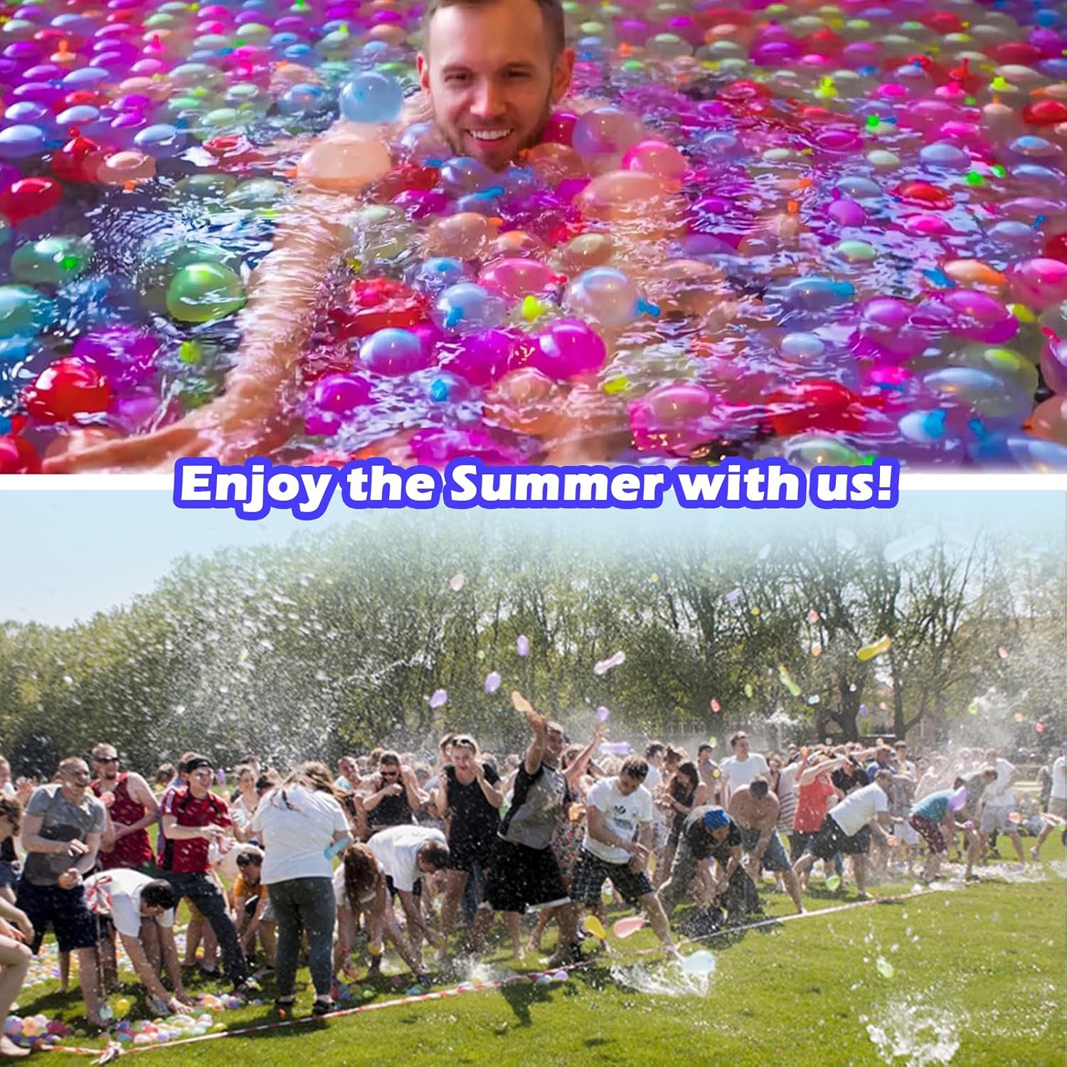 Detalle de Funnity Wasserbomben Selbstschließend – 444 bunte Wasserballons, 20 Sekunden Schnellfüller, inkl. 4 Wasserhahnverbinder