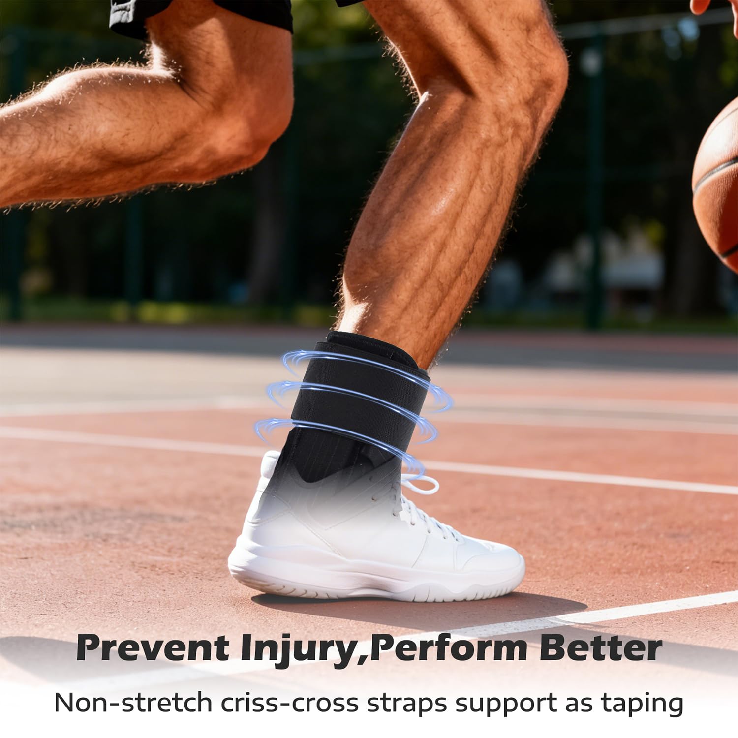 Detalle 2 de HiheXien Medium Ankle Brace with Adjustable Straps and Removable Side Splints
