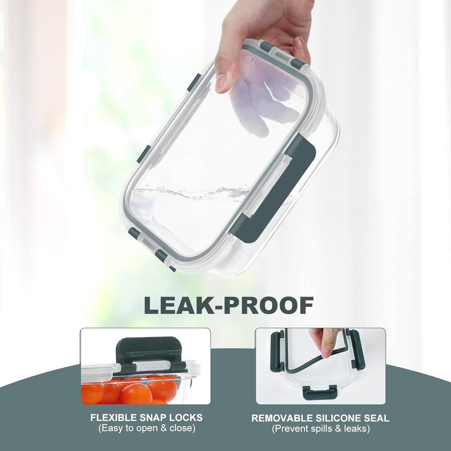 Detalle de KOMUEE Glass Meal Prep 34oz ๐ฑ