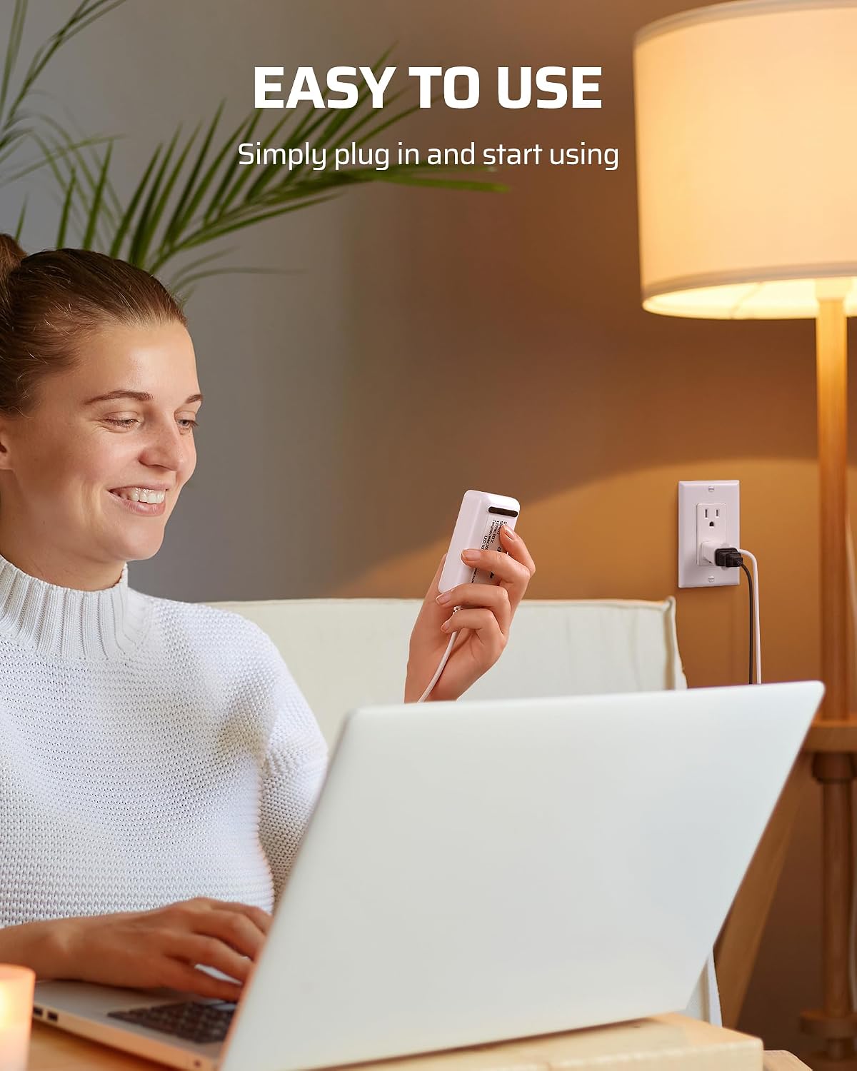 Detalle 2 de DEWENWILS SD4012 Plug-In Lamp Dimmer with 5 ft Cord and Full-Range Slide Control