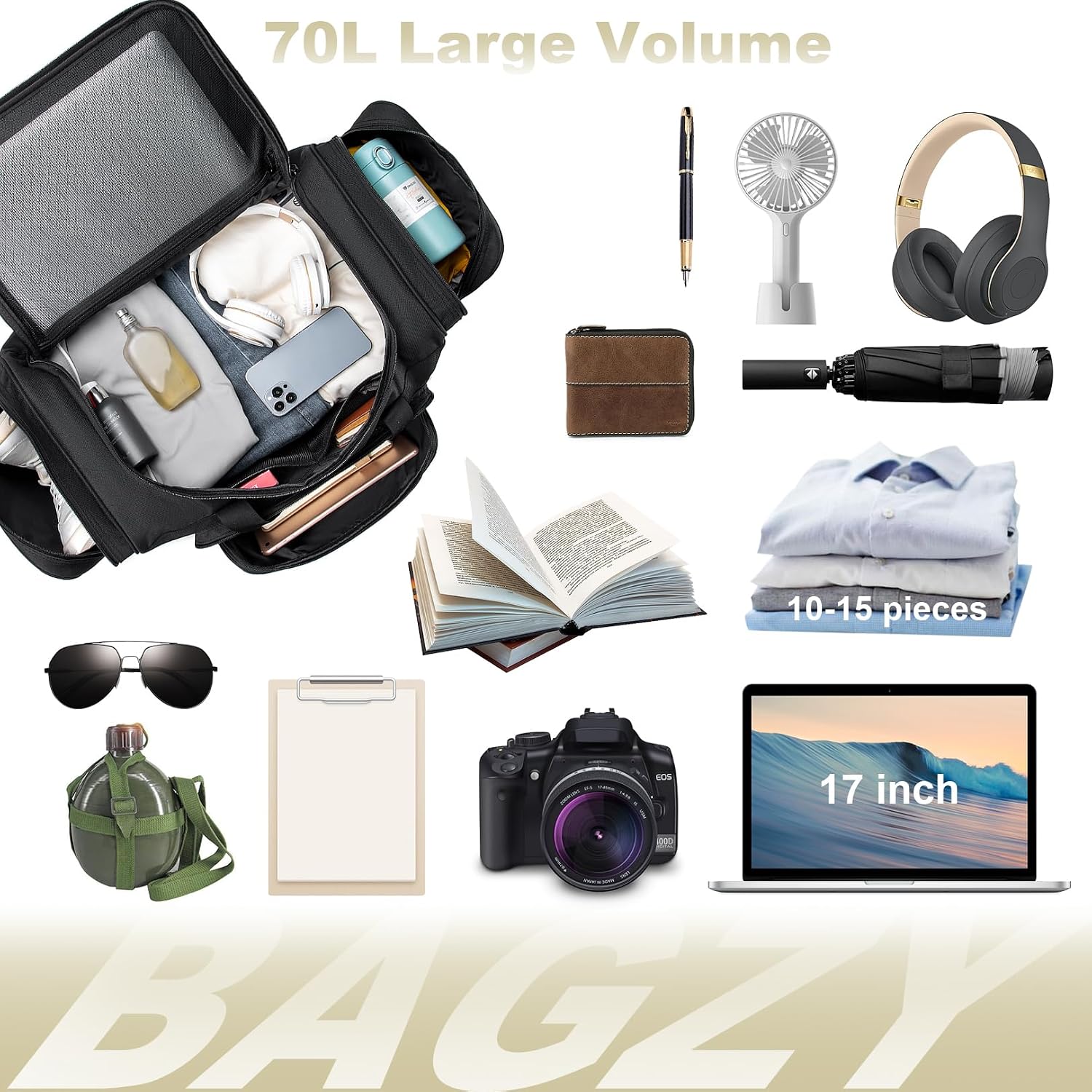 Thumbnail 3 de BAGZY Weekend Bag 70L travel duffle