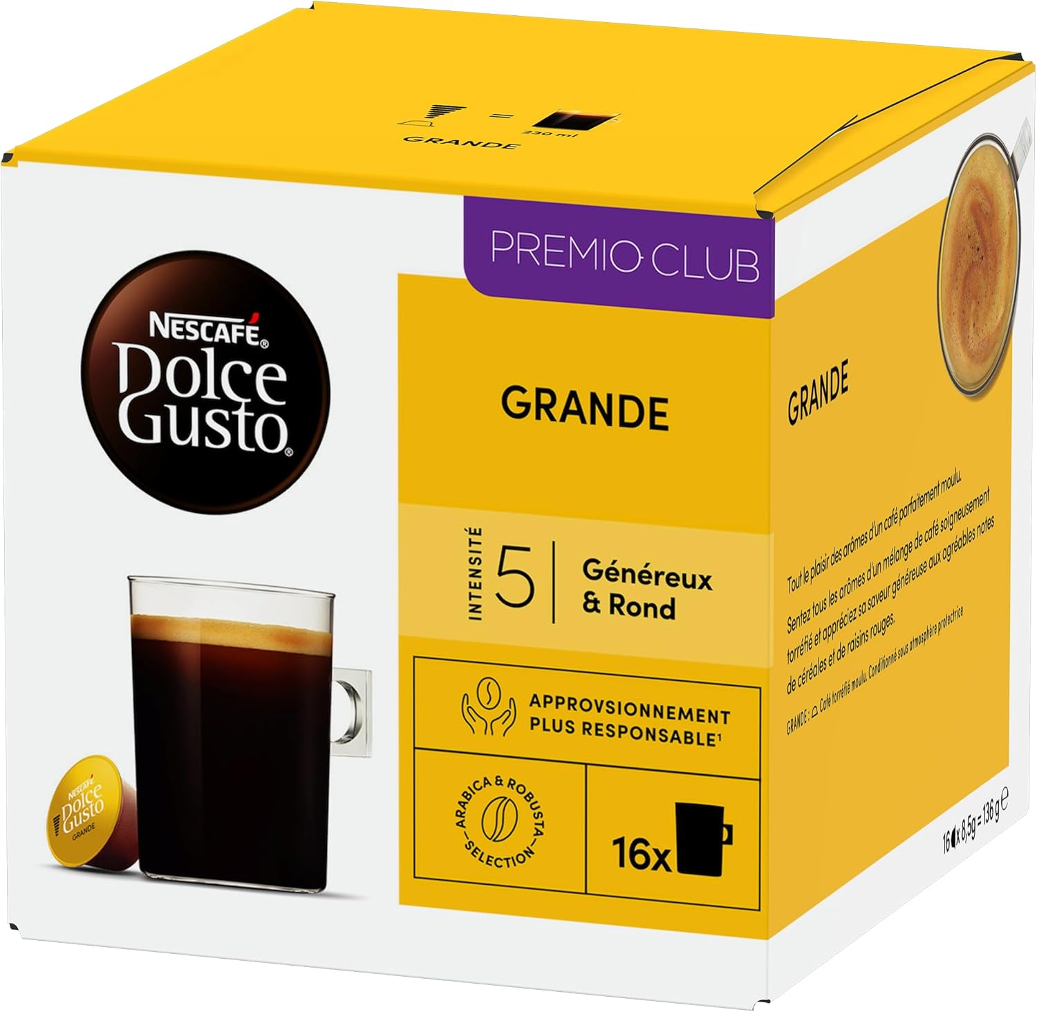 Thumbnail 2 de NESCAFÉ Dolce Gusto Grande – Café Capsule Intensité 5, Arabica & Robusta – 96 Capsules