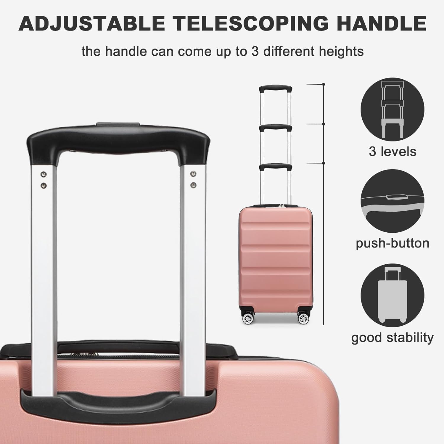 Thumbnail 3 de Kono 28 Inch Large Suitcase – Expandable Hard Shell Luggage in Nude