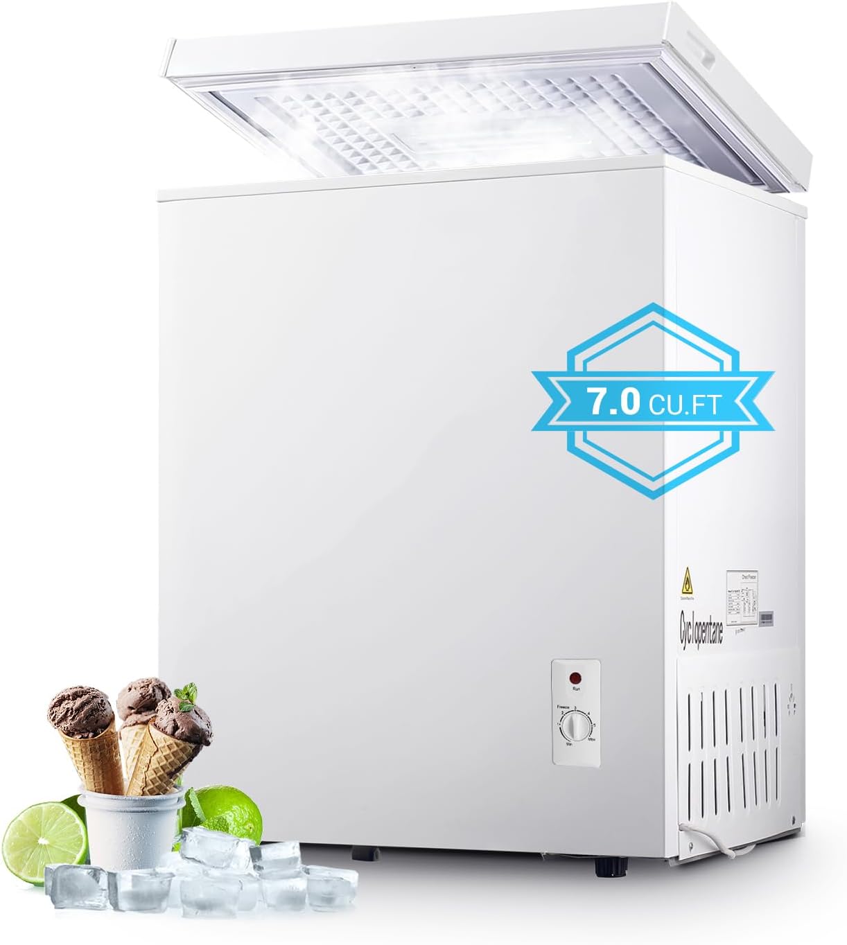 Detalle de OOTDAY BD-200-WHITE-0626 7.0 cu. ft. Chest Freezer with 7-Level Thermostat