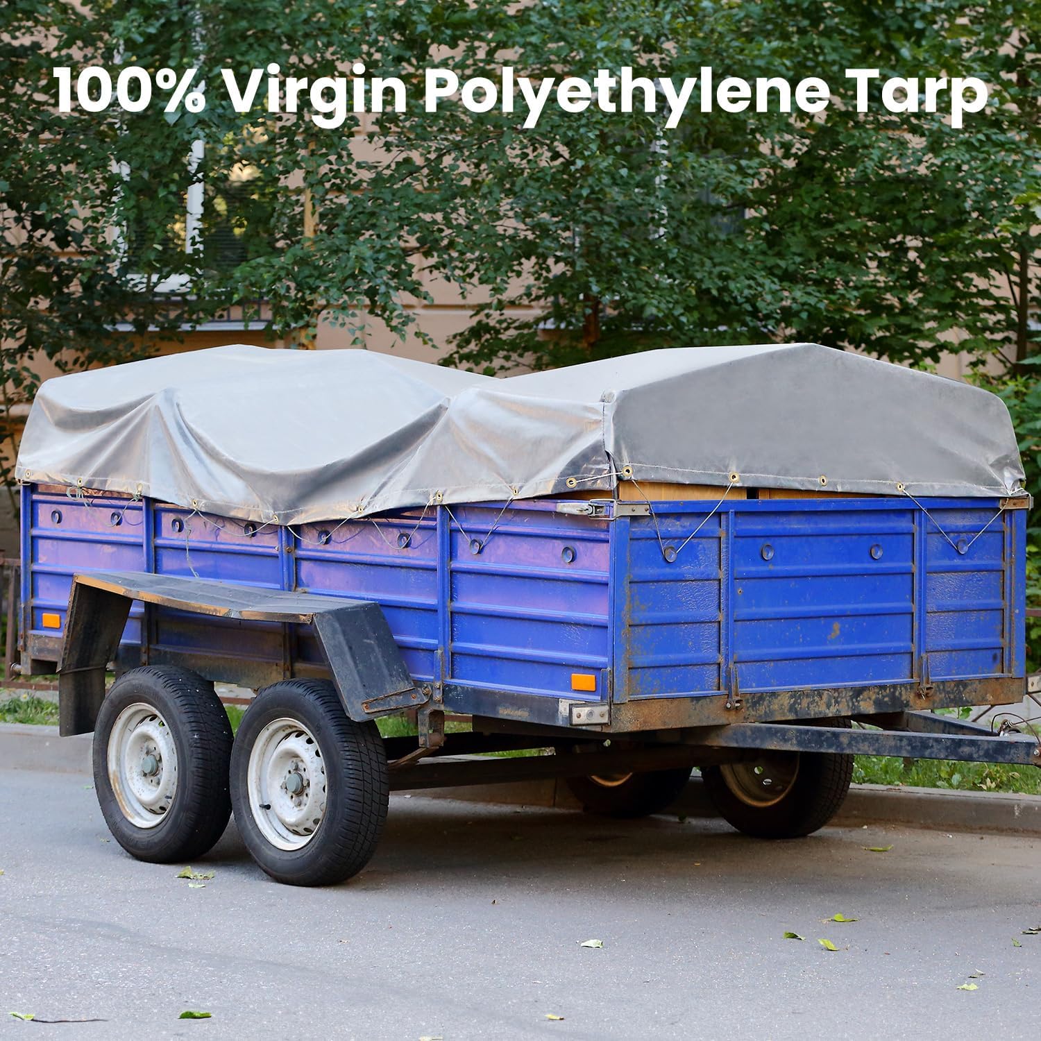 Thumbnail 6 de Sunvigor 10x20Ft Waterproof Heavy Duty Tarp (14 Mil) with Grommets, Silver/Brown