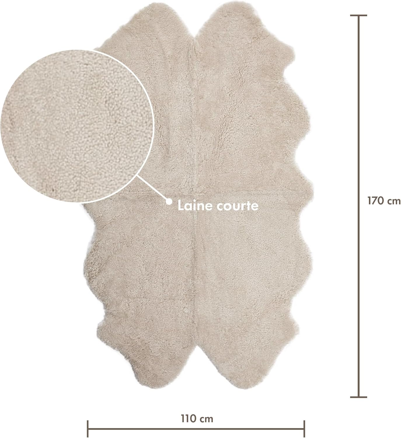 Thumbnail 2 de Nordic Sheep Tapis Peau de Mouton 170x110 cm