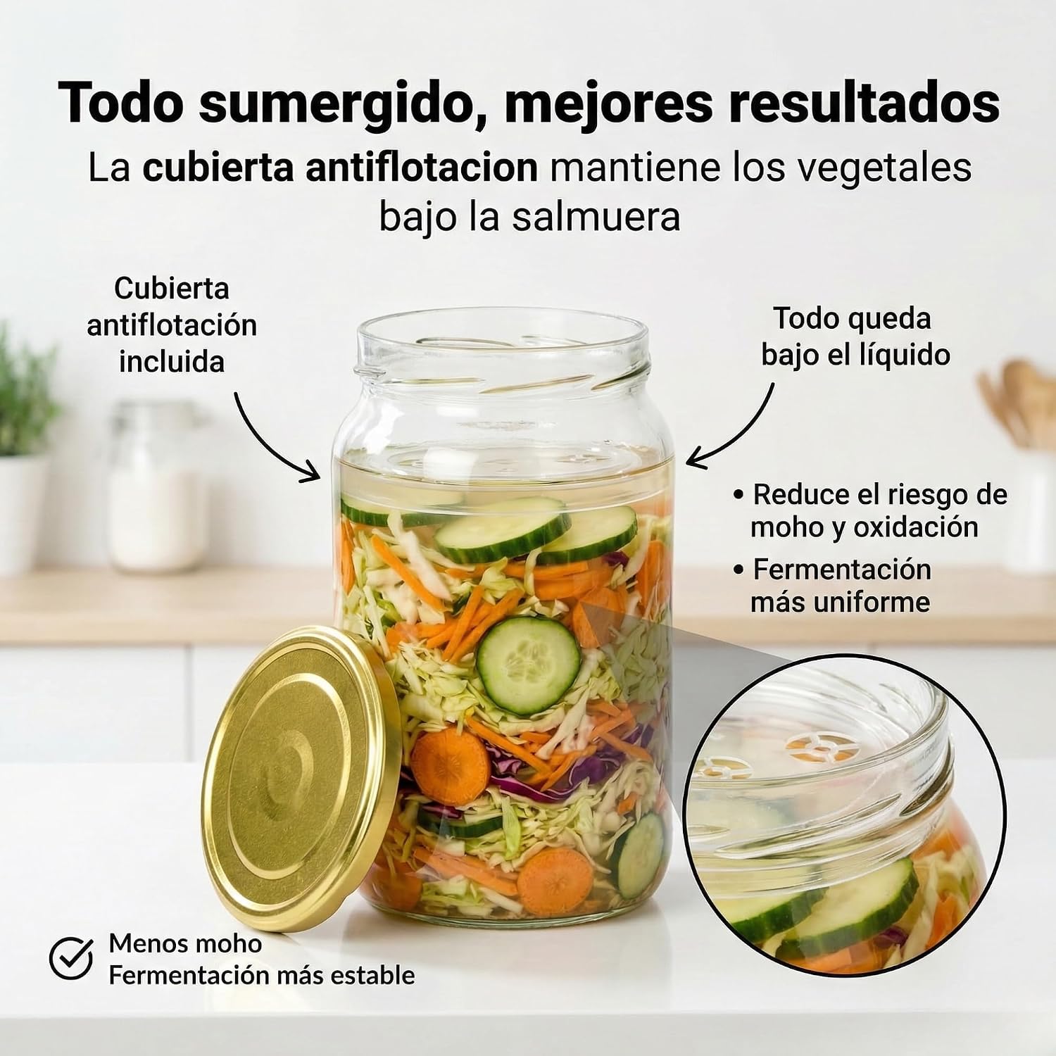 Detalle 2 de myFERMENTS Set tarros de cristal 2L
