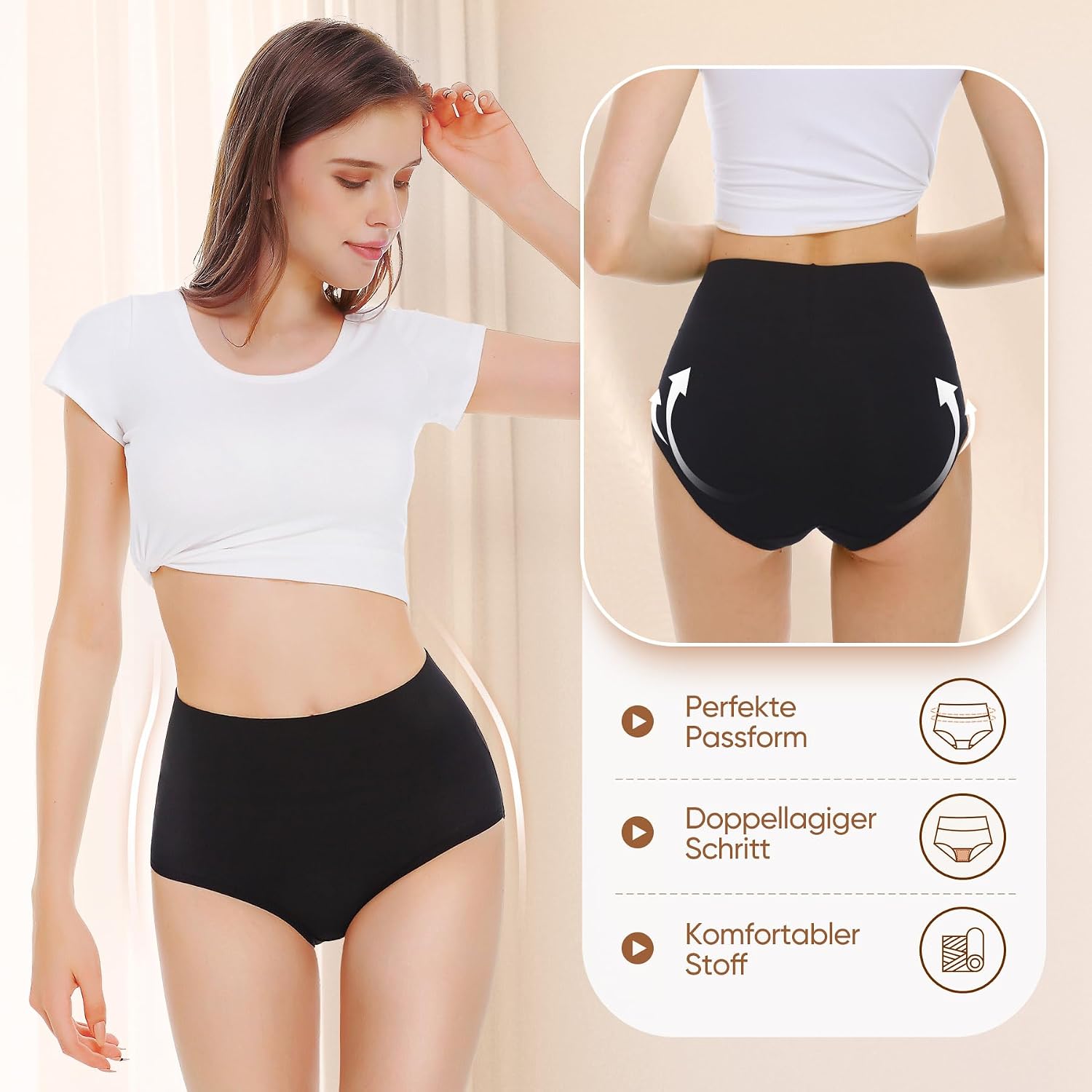 Thumbnail 3 de Falechay Damenunterwäsche Taillenhosen High Waist 5er Pack aus Baumwolle – Bauchweg Slip
