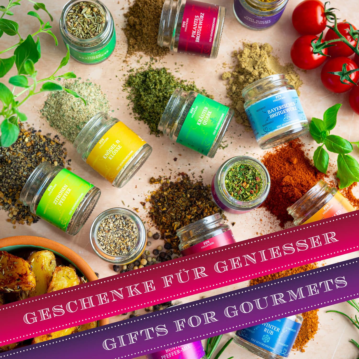 Detalle 2 de Hallingers Genuss Manufaktur Gewürze Geschenkset 12