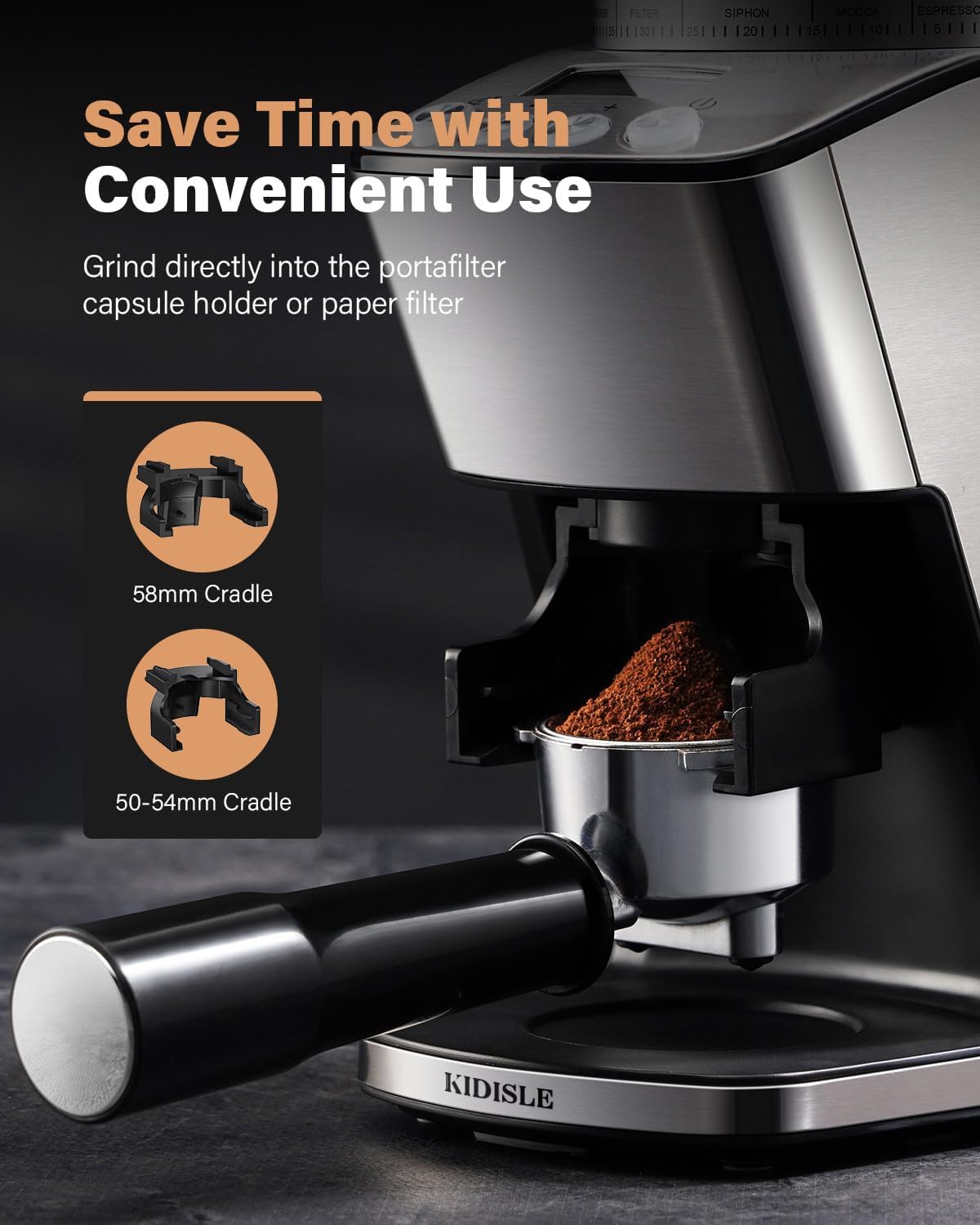 Thumbnail 4 de KIDISLE Conical Burr Coffee Grinder Review: Precision Grinding for Home Espresso and More