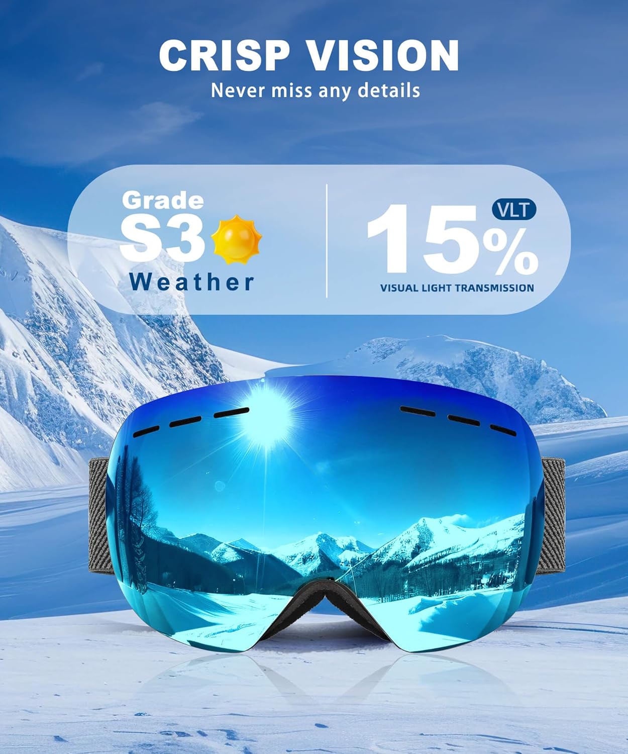 Thumbnail 3 de QALLY Ski Goggles 100% UV Anti-Fog
