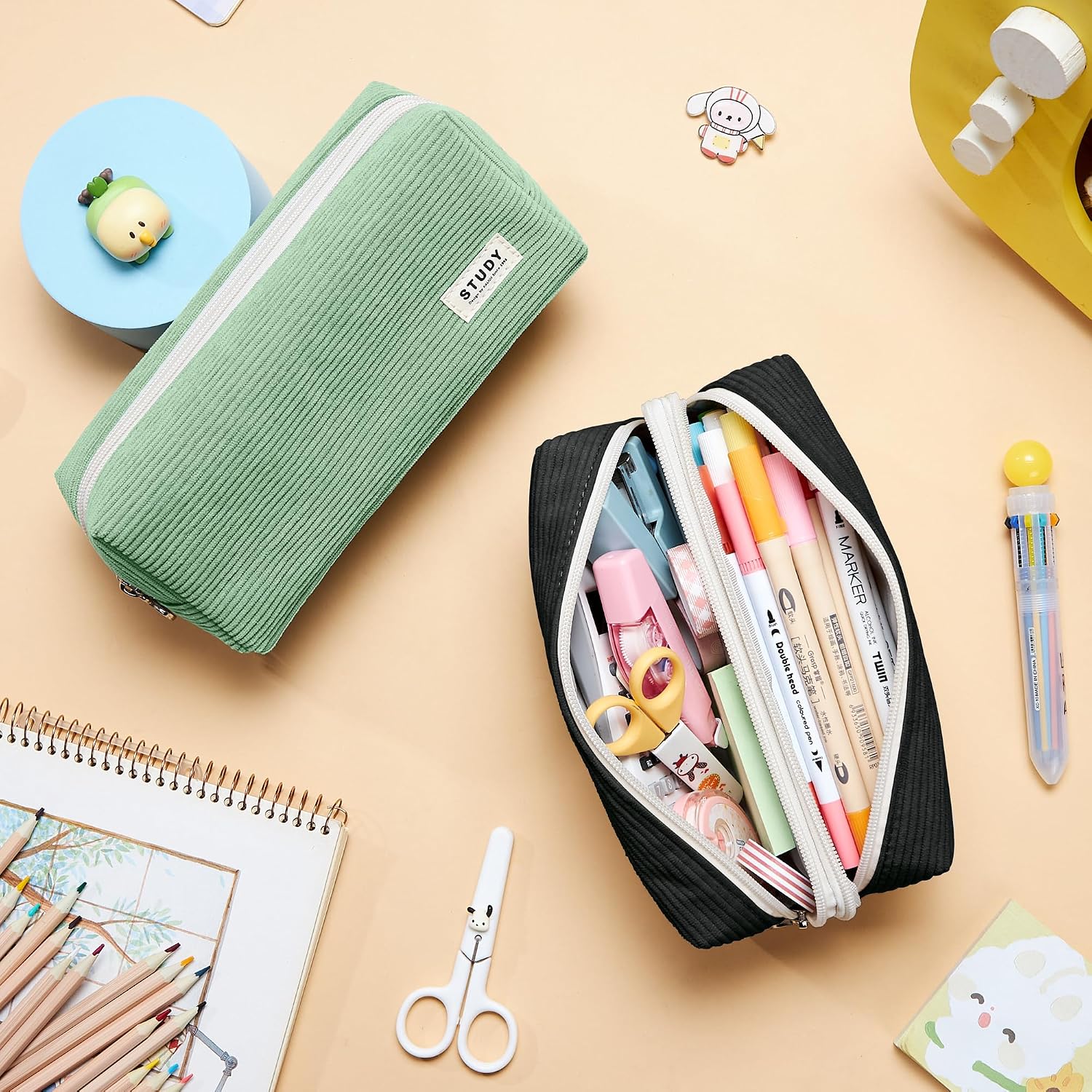 Detalle 2 de KALIDI Mäppchen Federmäppchen mit doppeltem Reißverschluss – Pencil Case für Mädchen, Teenager & Erwachsene